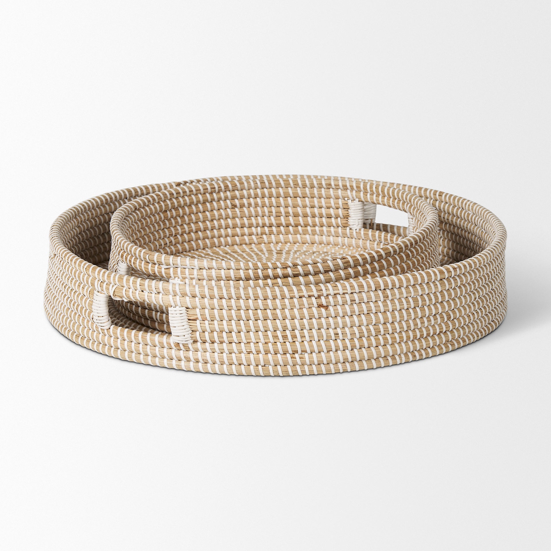 Kalama Large Round Seagrass Trays with Handles - Set of 2 Trays & Containers Mercana , Black Friday Sale Mercana Furniture Sale, Old Bones Co, Mid Century Furniture Sale, Four Hands Furniture, Black Friday Sale Kalama Large Round Seagrass Trays with Handles - Set of 2,Gus Sale, Perigold Kalama Large Round Seagrass Trays with Handles - Set of 2 Trays & Containers Black Friday Sale , Perigold Sale Kalama Large Round Seagrass Trays with Handles - Set of 2,Kalama Large Round Seagrass Trays with Handles - Set of