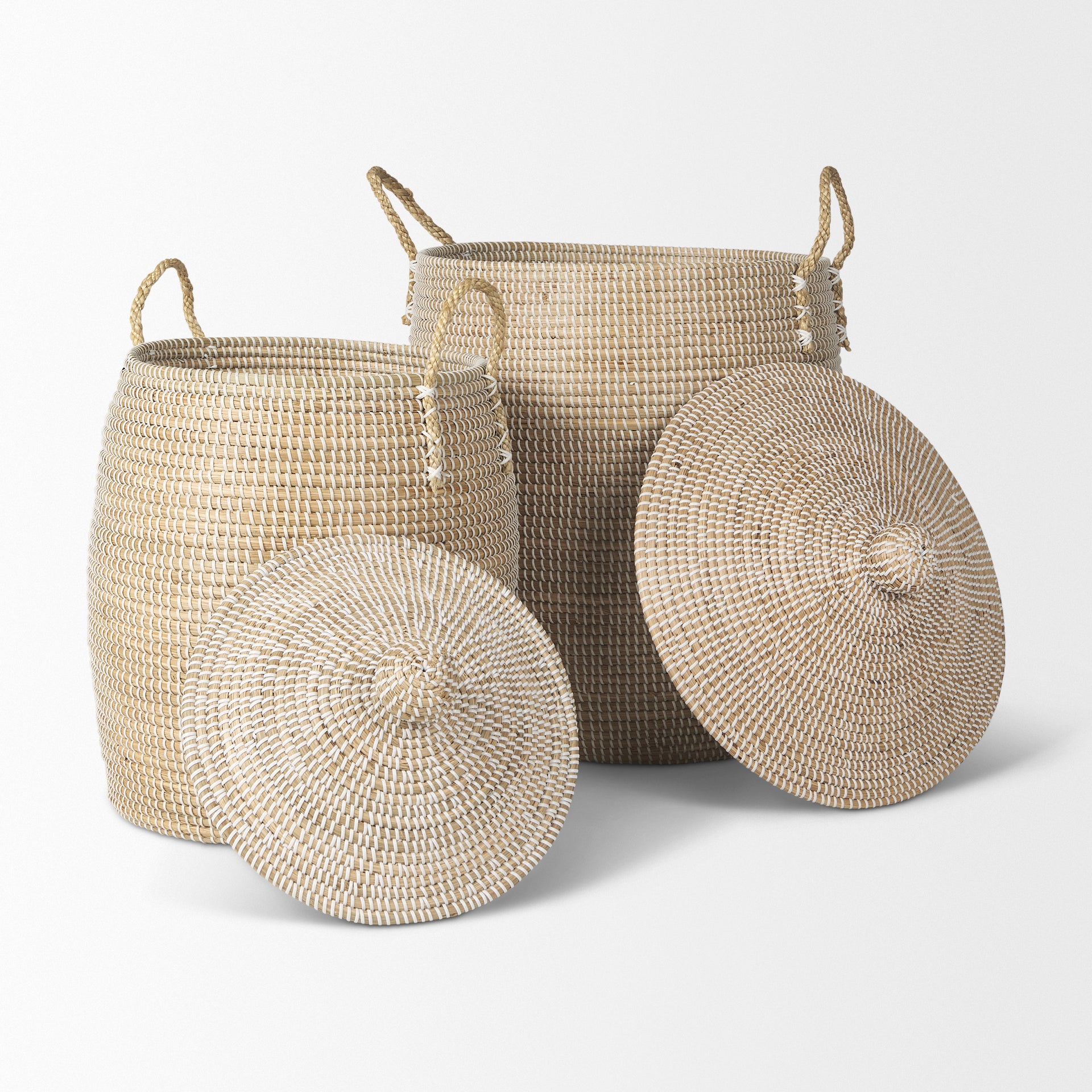 Kairi Seagrass Floor Basket with Lids and Handles - Set of 2 Baskets Mercana , Black Friday Sale Mercana Furniture Sale, Old Bones Co, Mid Century Furniture Sale, Four Hands Furniture, Black Friday Sale Kairi Seagrass Floor Basket with Lids and Handles - Set of 2,Gus Sale, Perigold Kairi Seagrass Floor Basket with Lids and Handles - Set of 2 Baskets Black Friday Sale , Perigold Sale Kairi Seagrass Floor Basket with Lids and Handles - Set of 2,Kairi Seagrass Floor Basket with Lids and Handles - Set of 2 Lulu