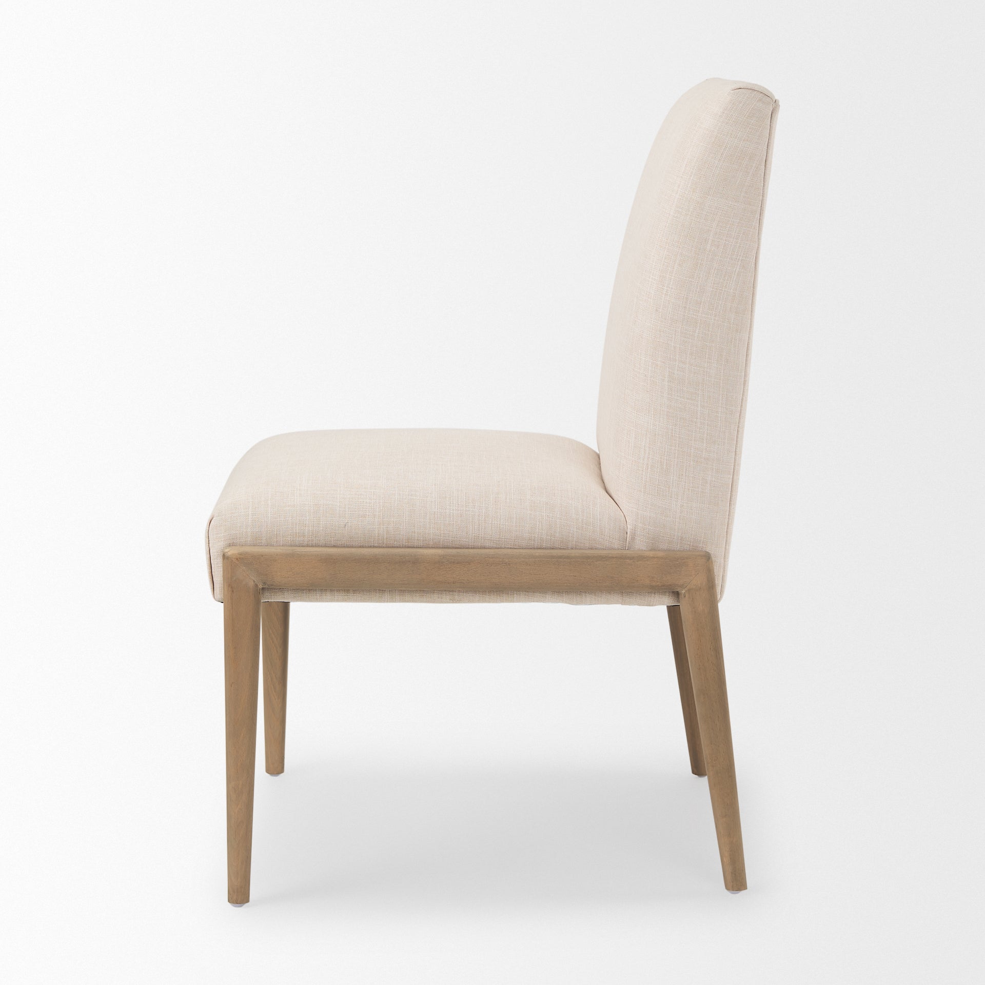 Palisades Cream Upholstery with Solid Wood Armless Dining Chair