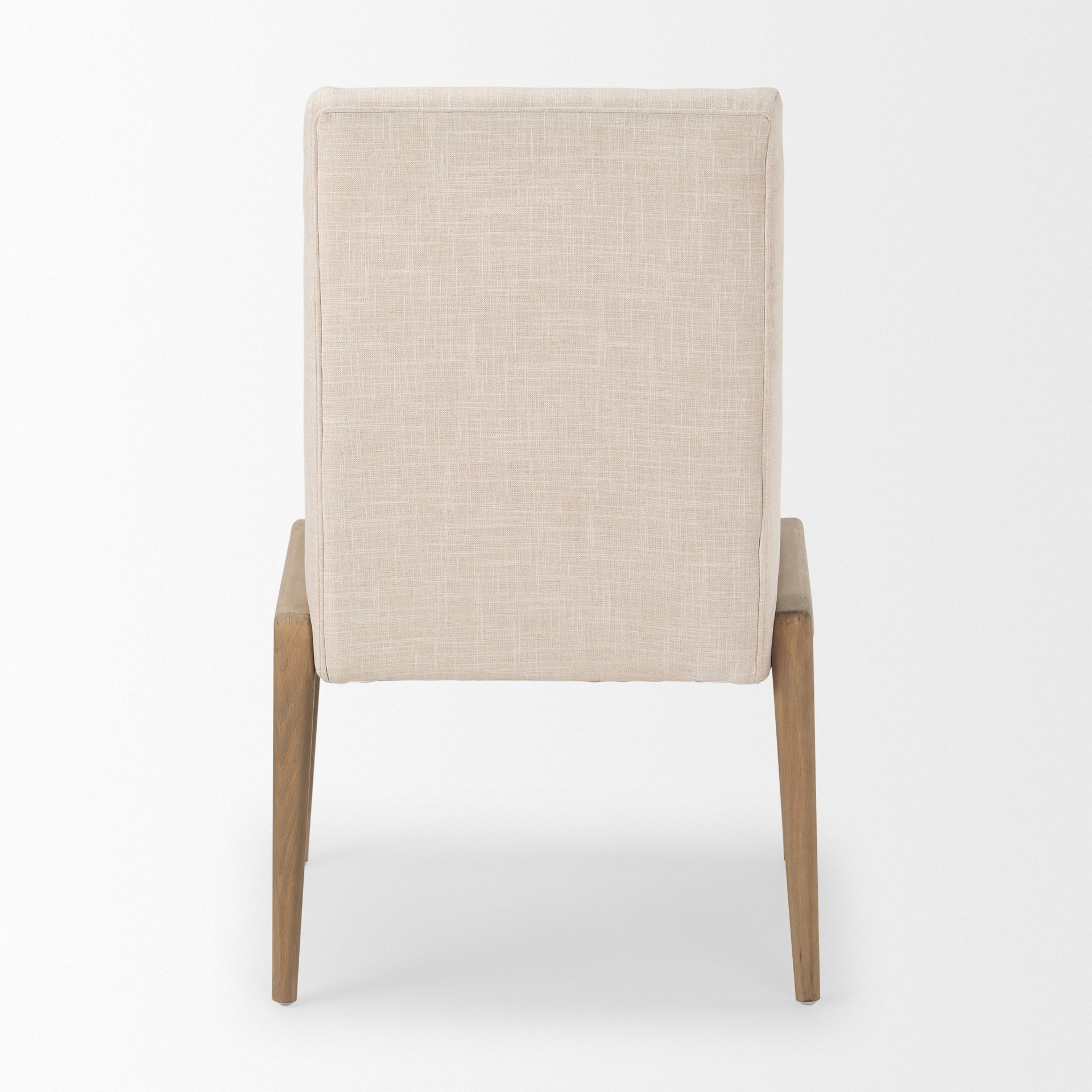 Palisades Cream Upholstery with Solid Wood Armless Dining Chair