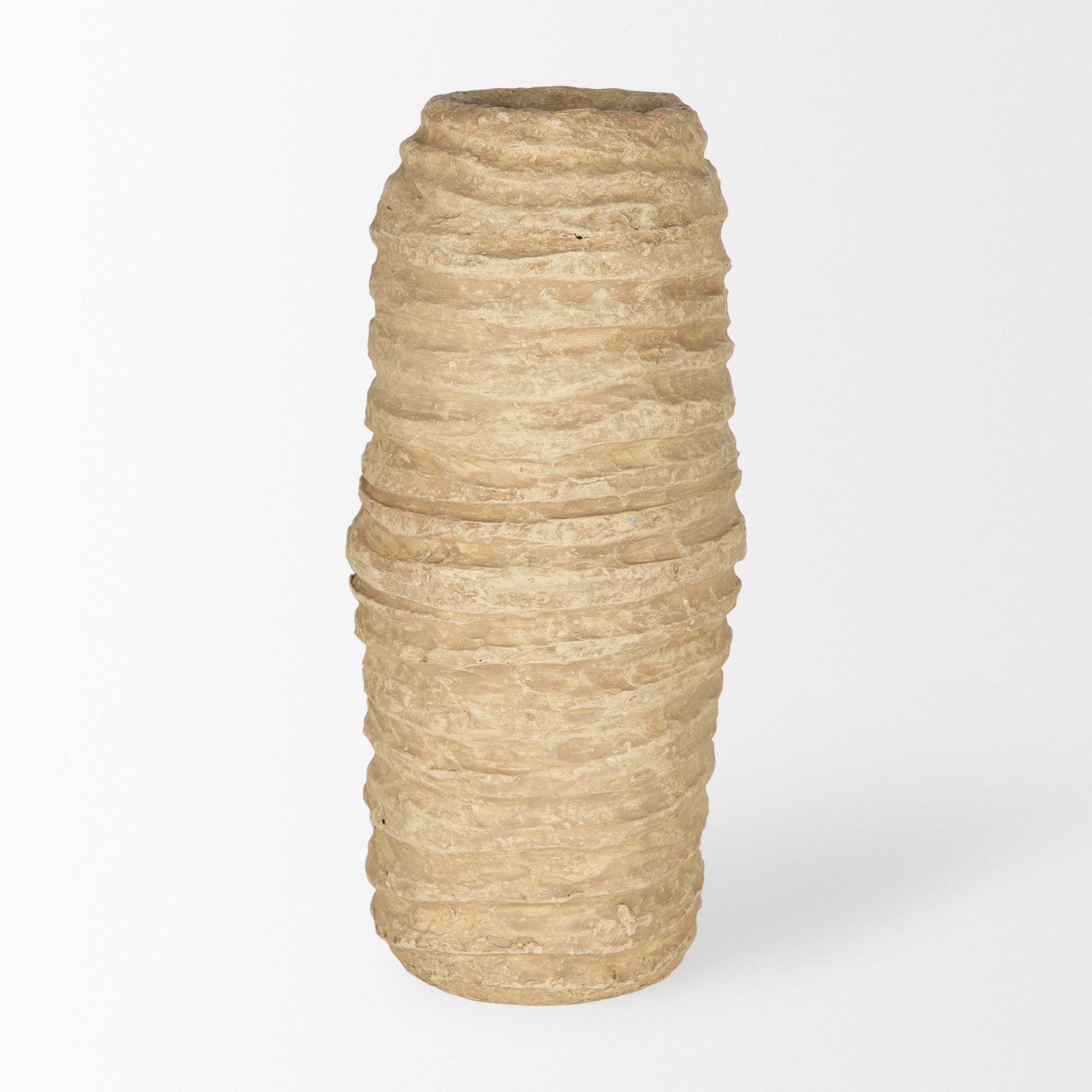 Kamli Large Beige Paper Mache Vase