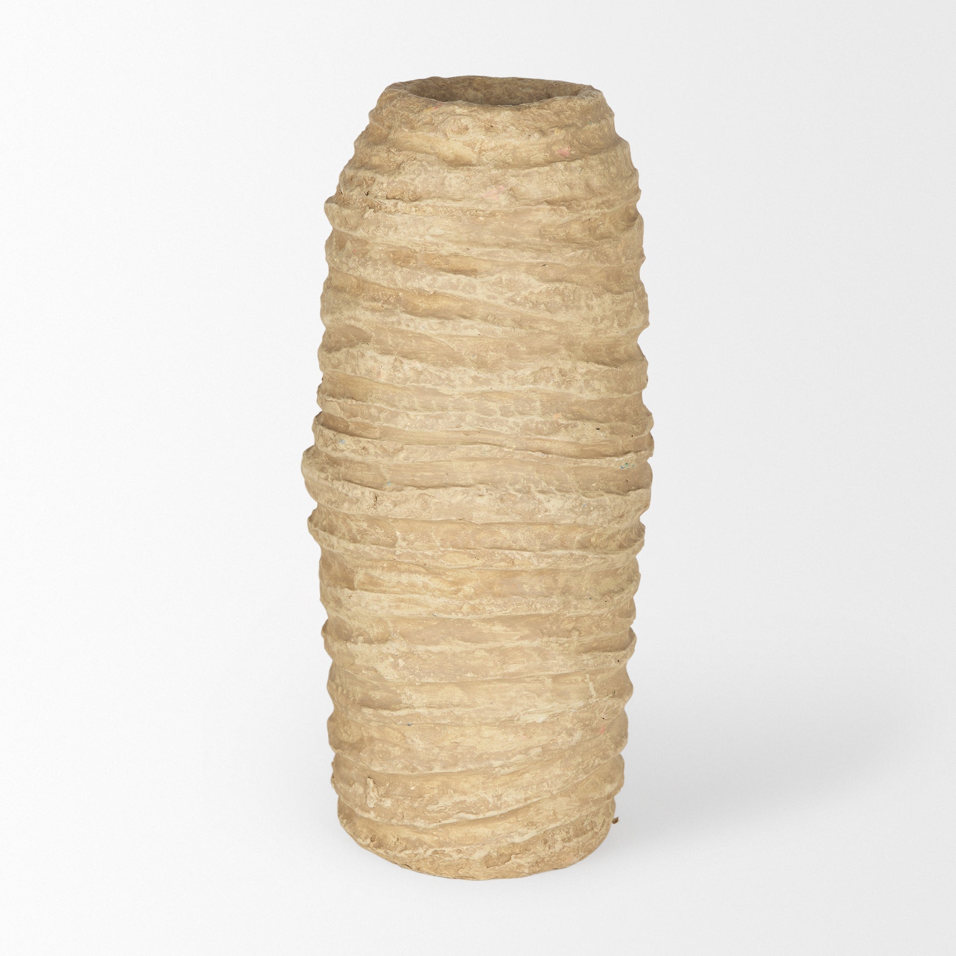 Kamli Large Beige Paper Mache Vase