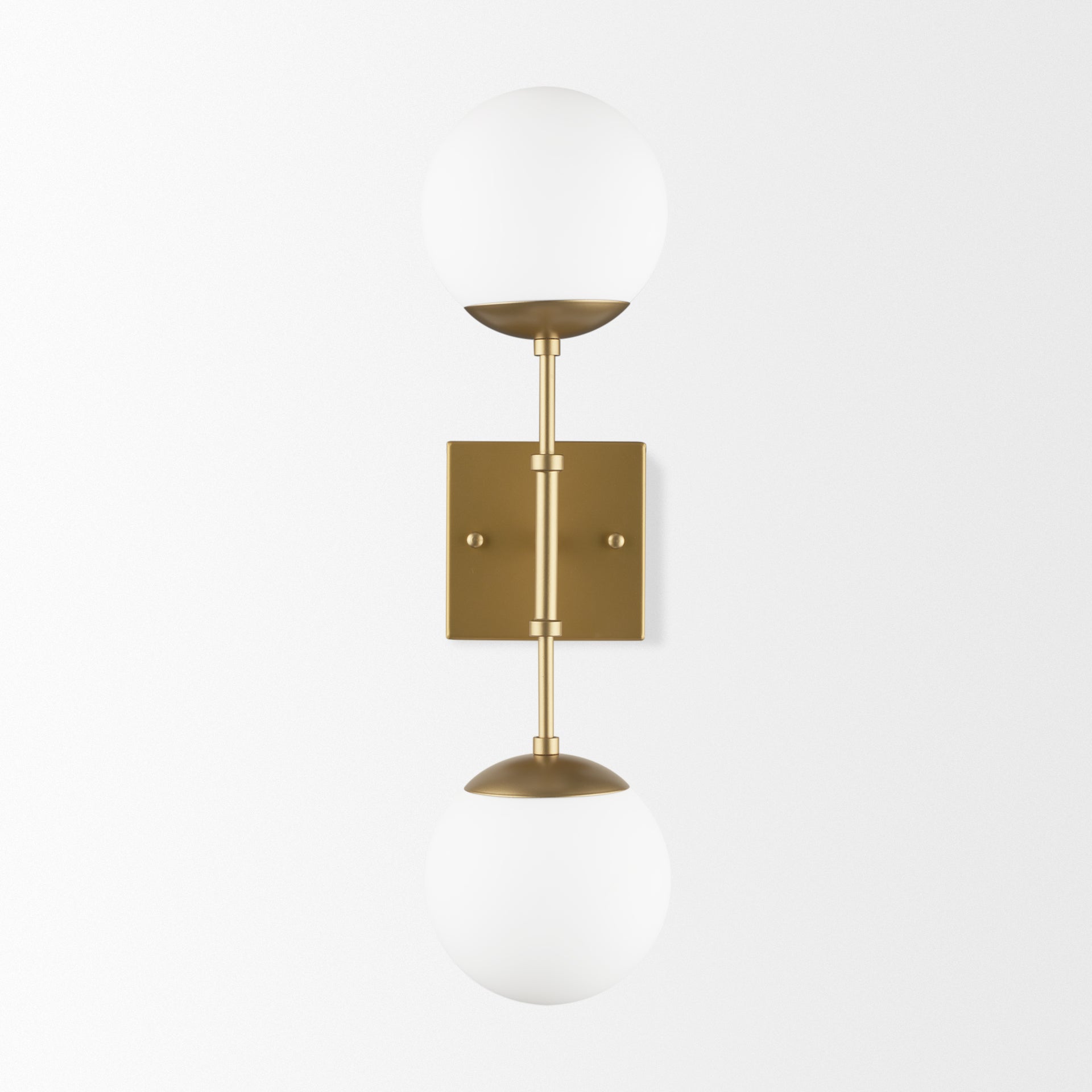 Edie Metal with Frosted Glass Globes 2-Light Wall Sconce