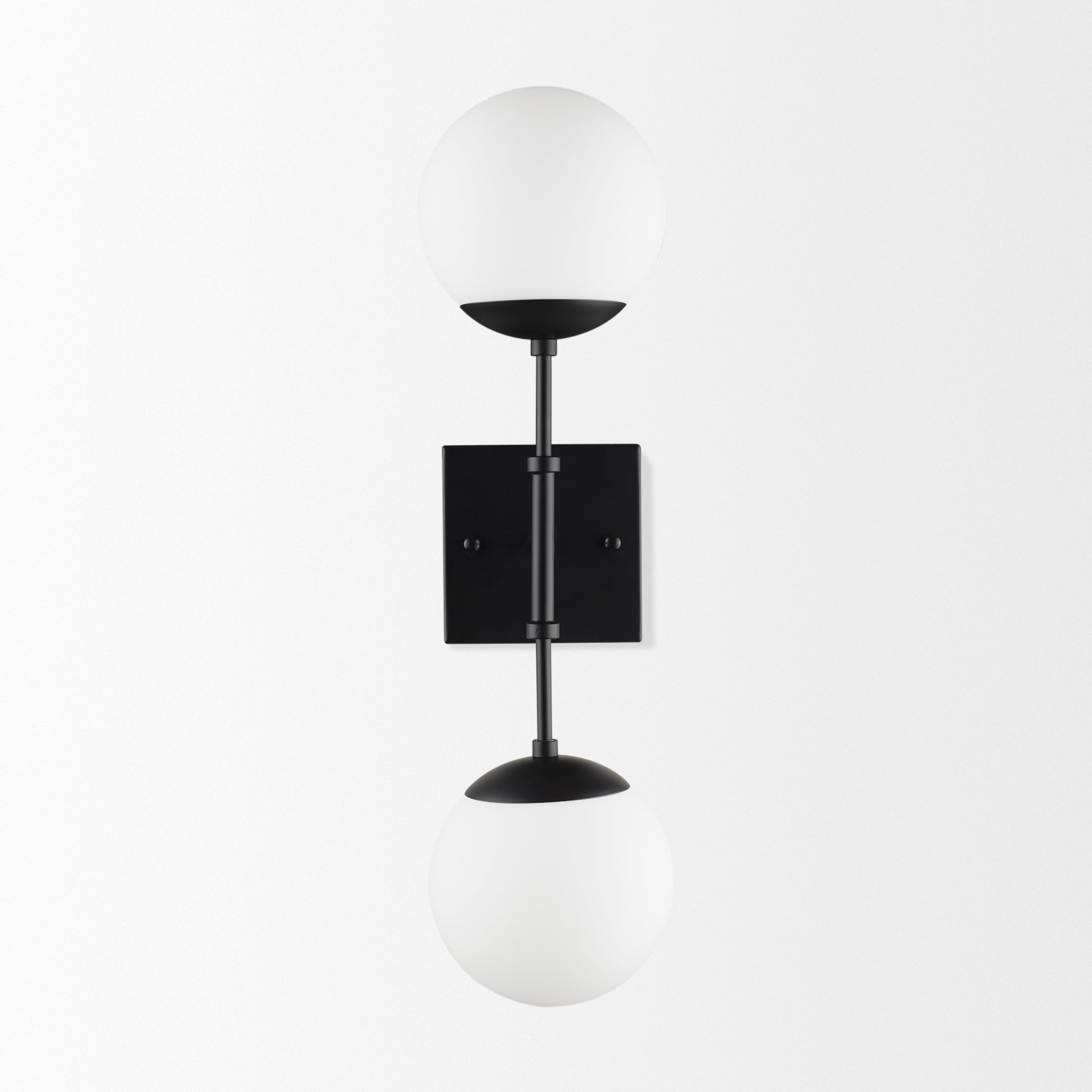 Edie Metal with Frosted Glass Globes 2-Light Wall Sconce