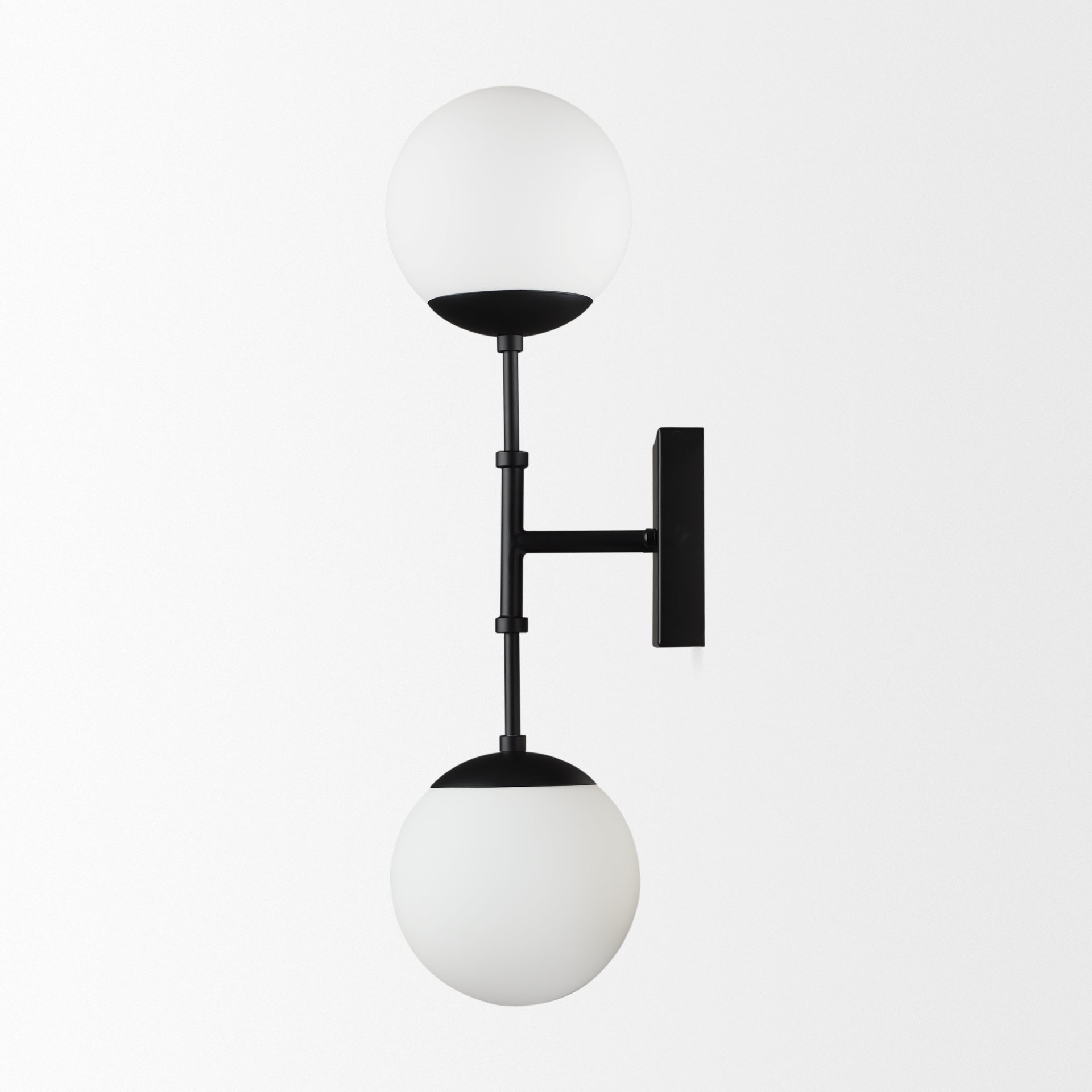 Edie Metal with Frosted Glass Globes 2-Light Wall Sconce