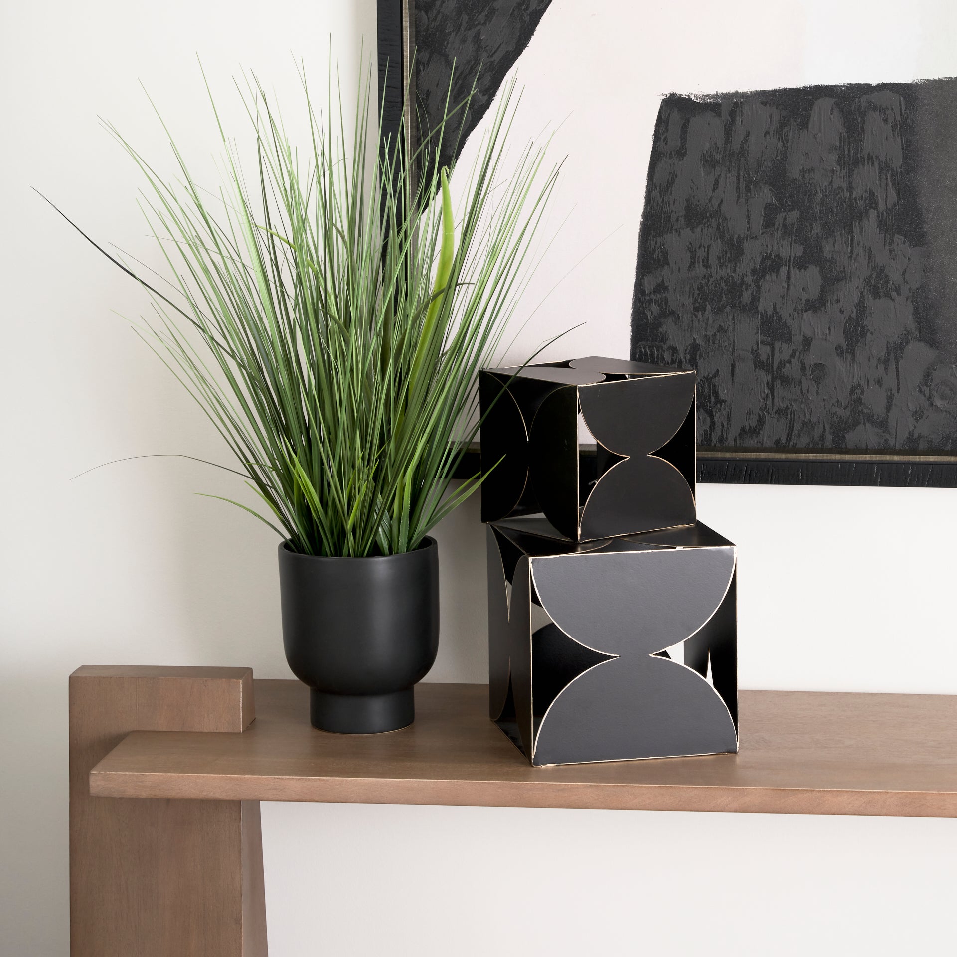 Darren Black Metal Decorative Cube