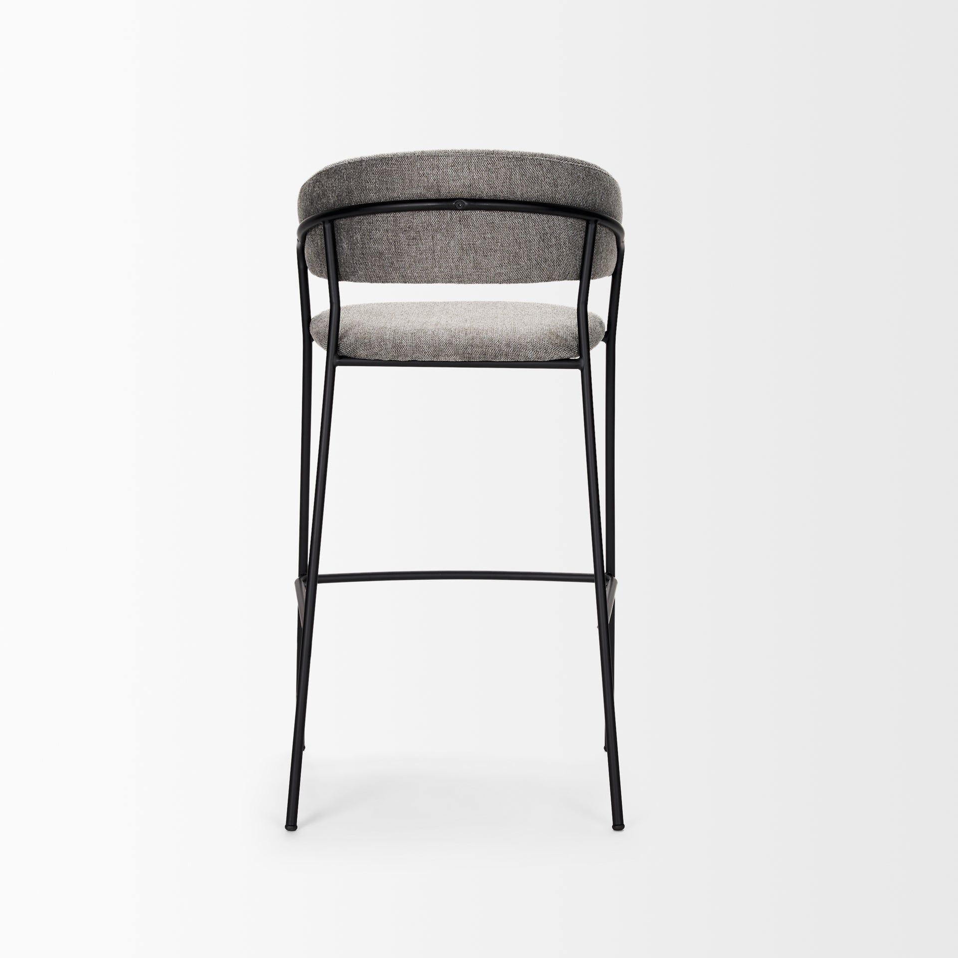 Carolyn Bar Stool with Gray Fabric & Matte Black Metal