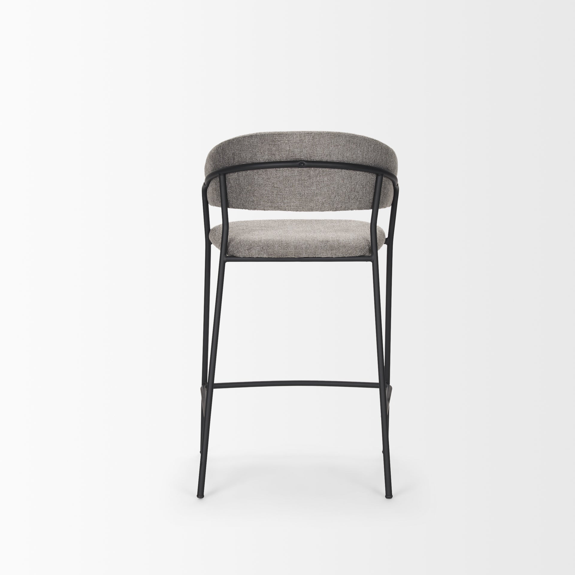 Carolyn Counter Stool with Gray Fabric & Matte Black Metal