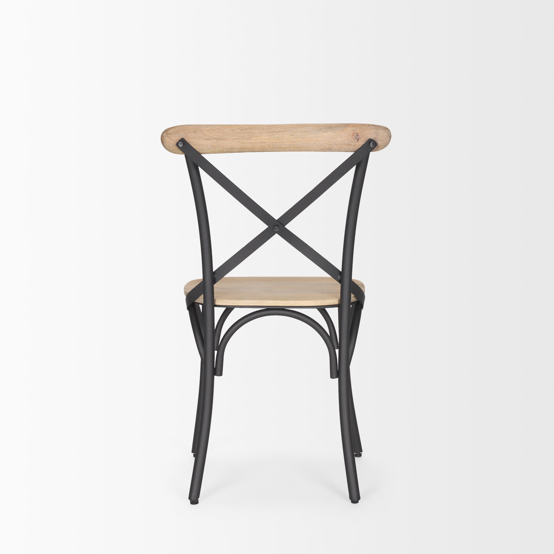 Etienne Light Brown Wood with Iron Metal Dining Chair