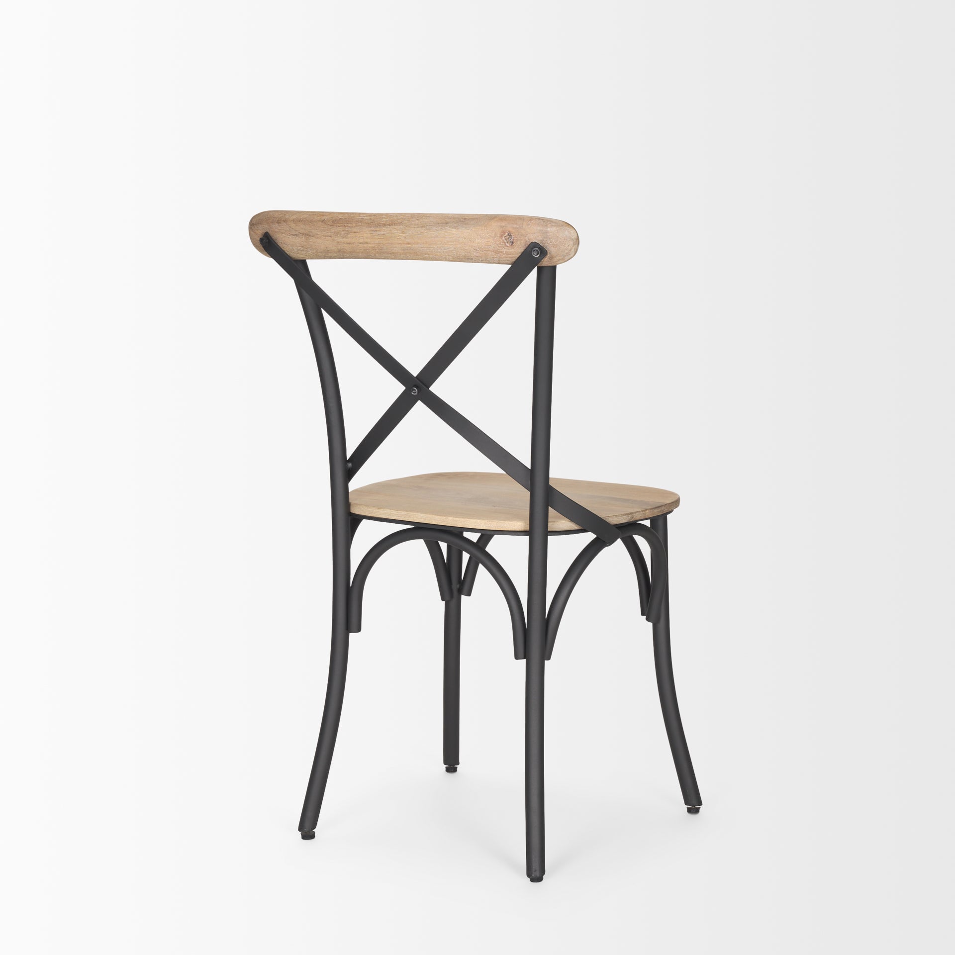 Etienne Light Brown Wood with Iron Metal Dining Chair