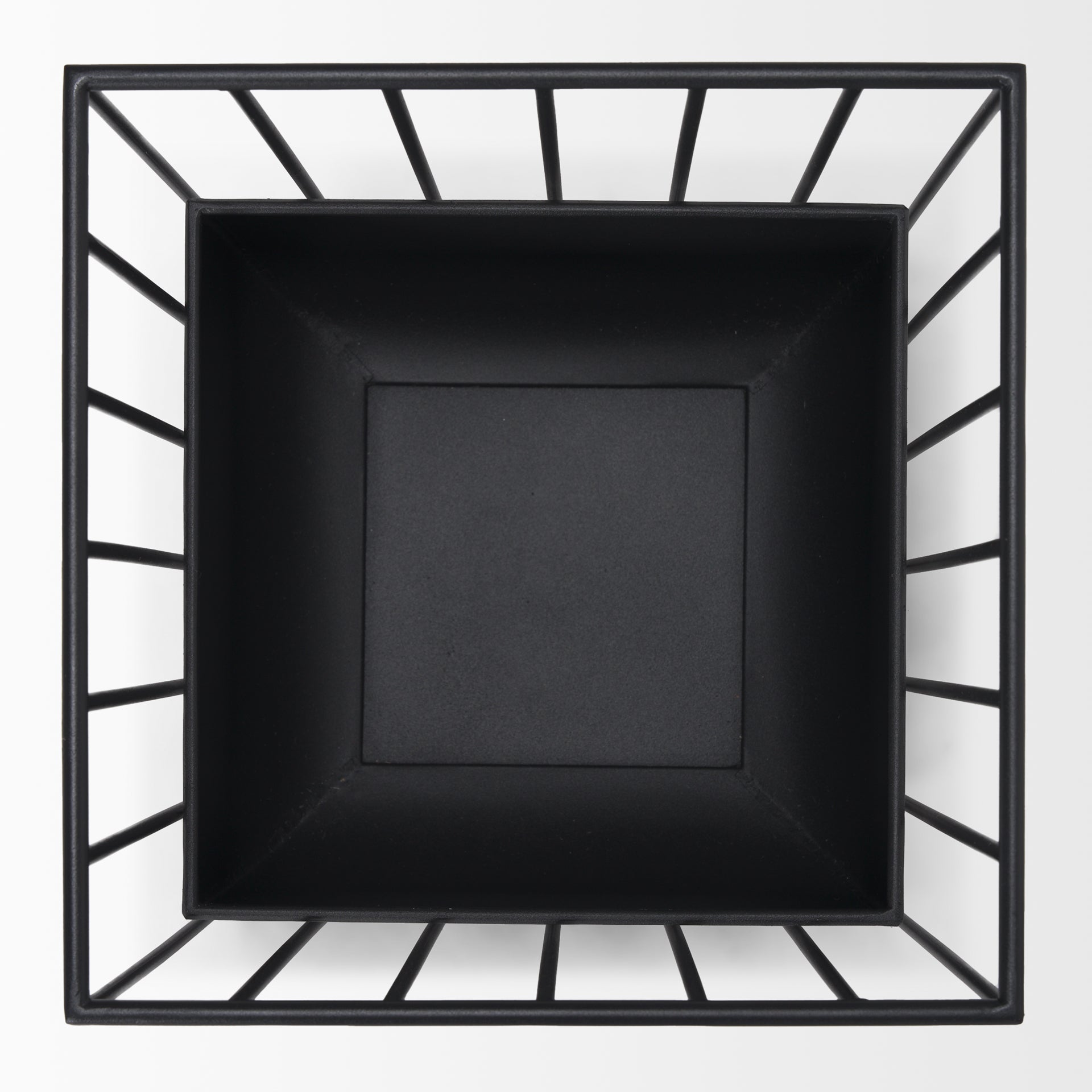 Verna Matte Black Wire Cage Metal Planters - Set of 2
