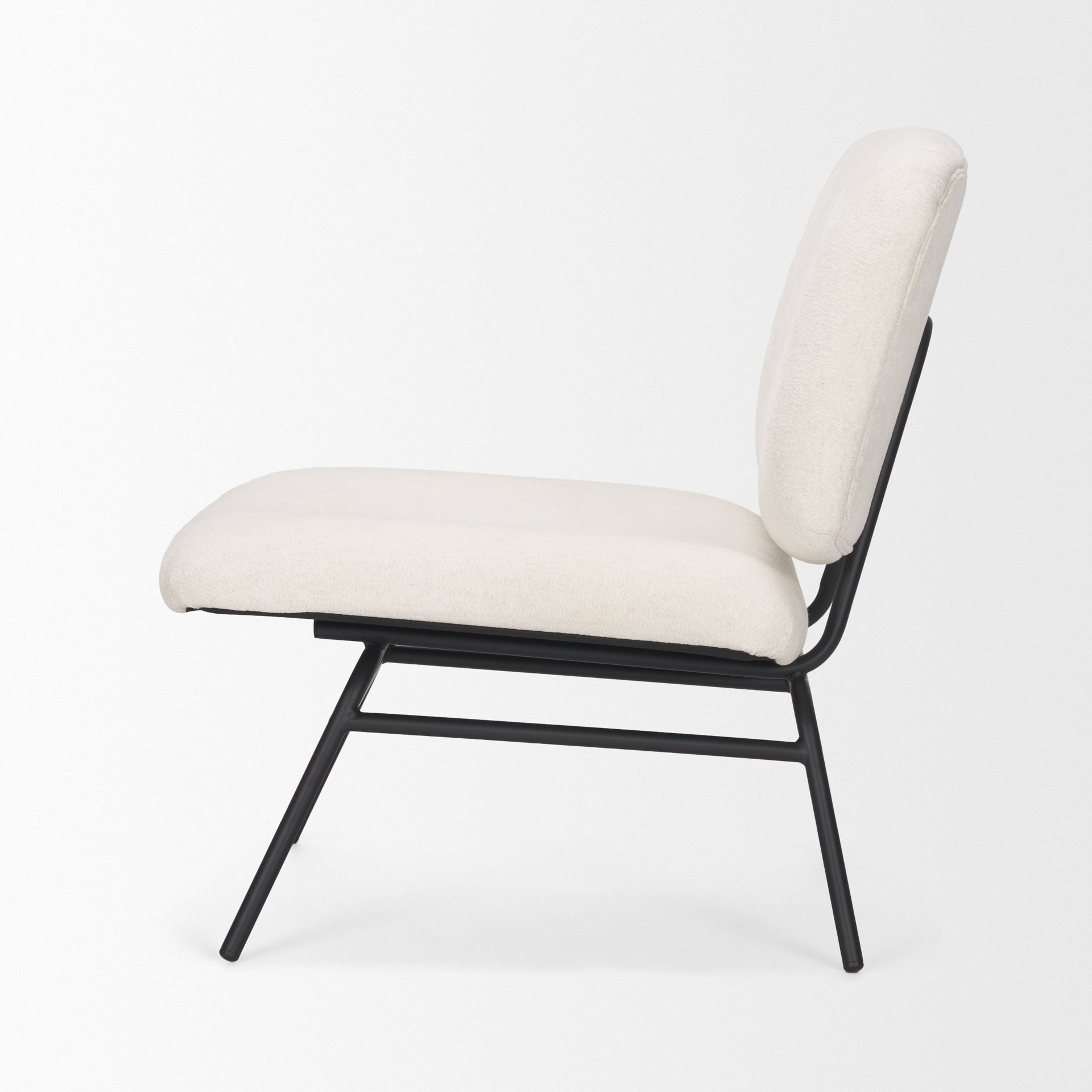 Nora Cream Fabric with Matte Black Metal Legs Accent Chair