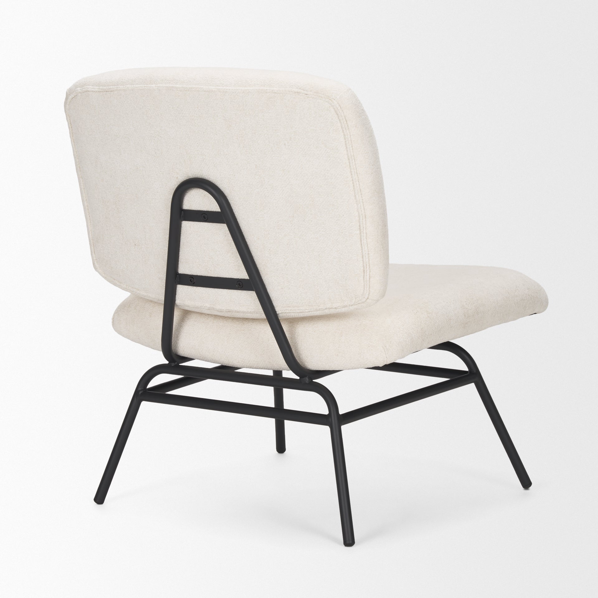 Nora Cream Fabric with Matte Black Metal Legs Accent Chair