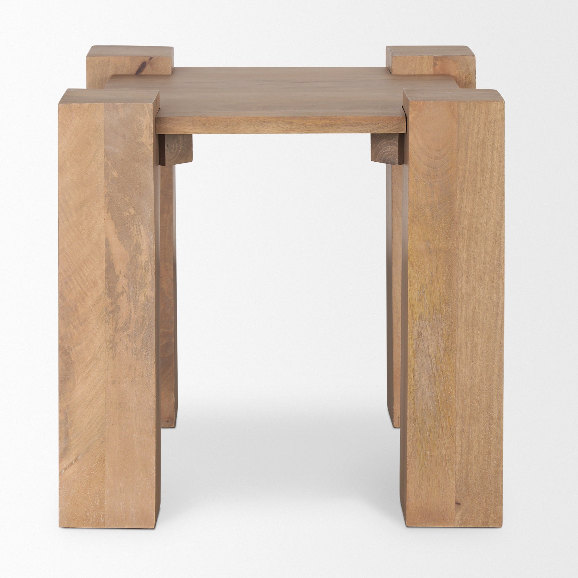 Beth Light Brown Wood Square Accent Table