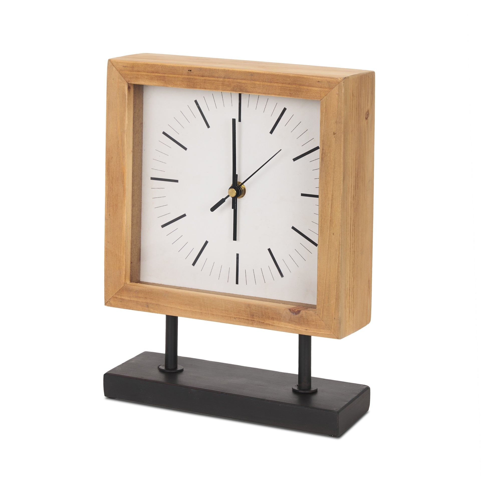 Renaya Light Brown Wood with Matte Black Metal Base Table Clock Table Clocks Mercana , Black Friday Sale Mercana Furniture Sale, Old Bones Co, Mid Century Furniture Sale, Four Hands Furniture, Black Friday Sale Renaya Light Brown Wood with Matte Black Metal Base Table Clock,Gus Sale, Perigold Renaya Light Brown Wood with Matte Black Metal Base Table Clock Table Clocks Black Friday Sale , Perigold Sale Renaya Light Brown Wood with Matte Black Metal Base Table Clock,Renaya Light Brown Wood with Matte Black Me