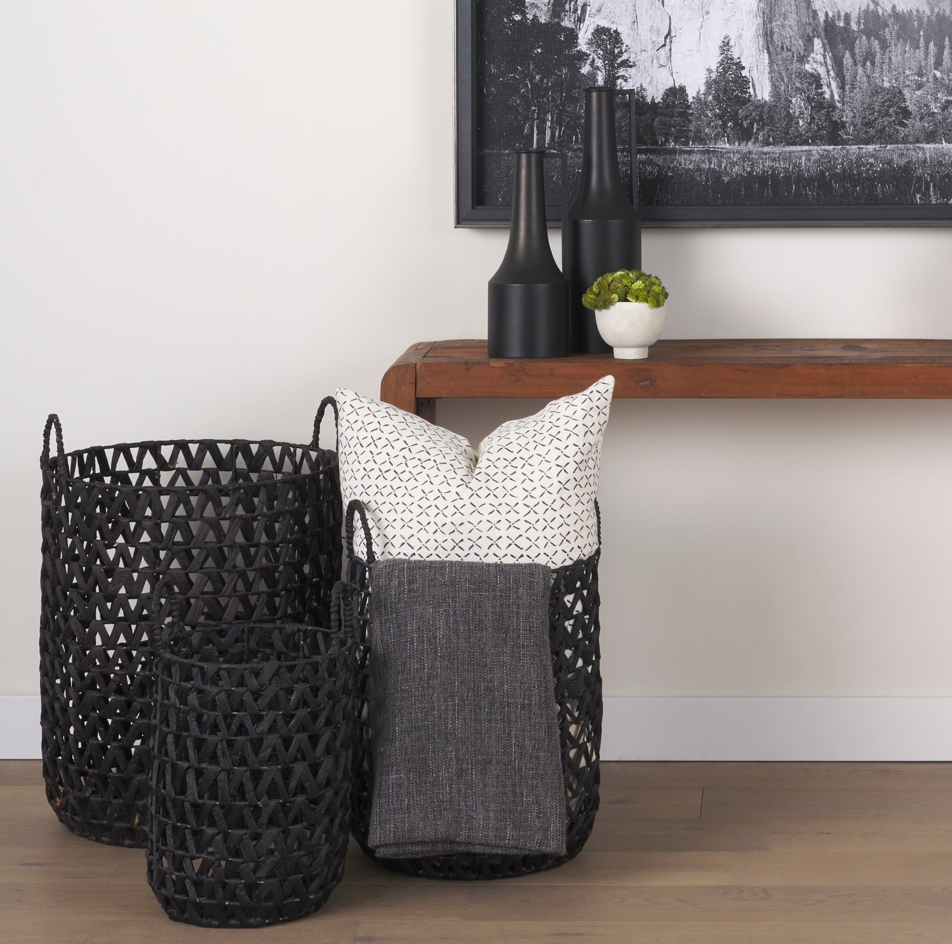 Lola Black Water Hyacinth Zig Zag Weave Round Basket with Handles - Set of 3 Baskets Mercana , Black Friday Sale Mercana Furniture Sale, Old Bones Co, Mid Century Furniture Sale, Four Hands Furniture, Black Friday Sale Lola Black Water Hyacinth Zig Zag Weave Round Basket with Handles - Set of 3,Gus Sale, Perigold Lola Black Water Hyacinth Zig Zag Weave Round Basket with Handles - Set of 3 Baskets Black Friday Sale , Perigold Sale Lola Black Water Hyacinth Zig Zag Weave Round Basket with Handles - Set of 3,L