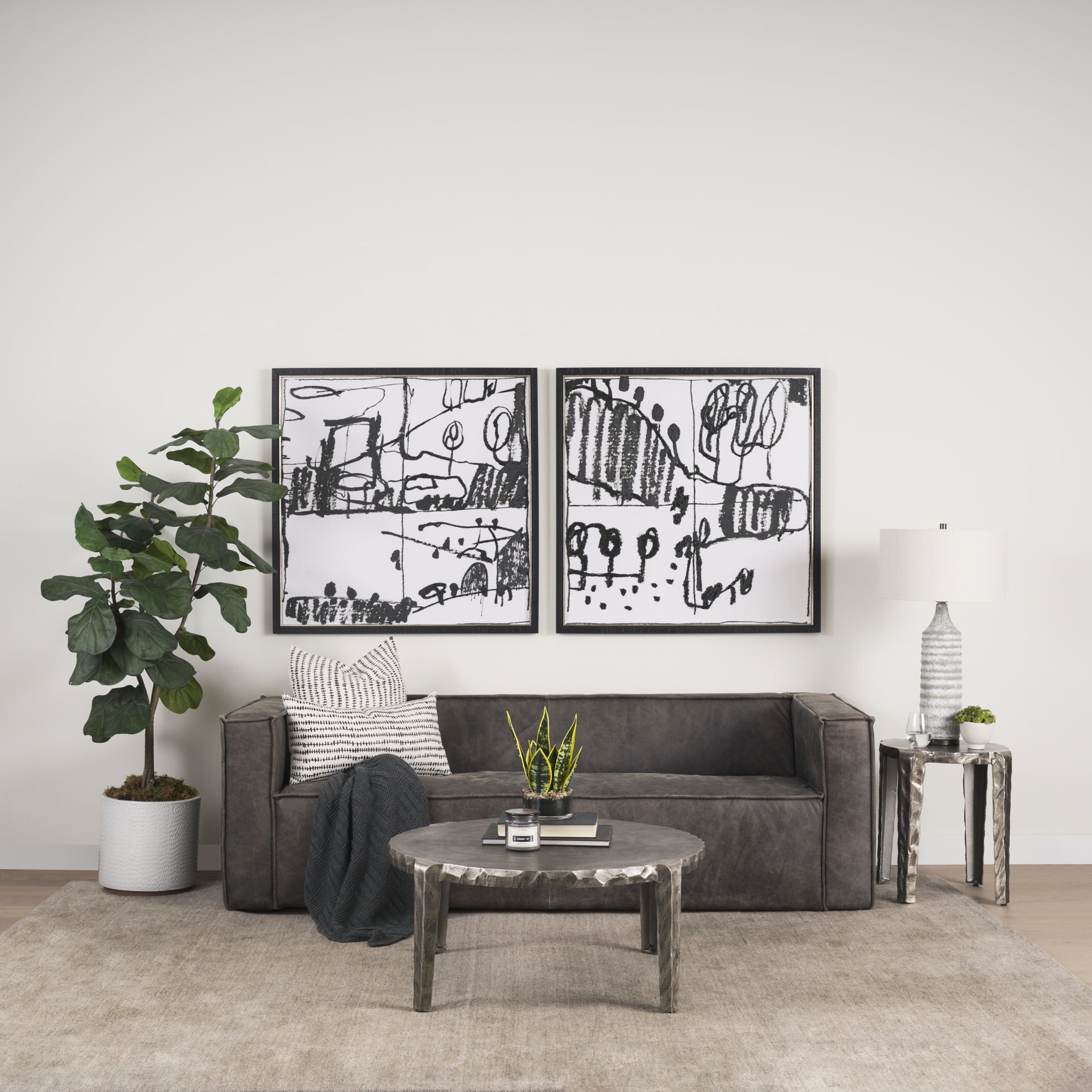 Randy Textured Silver Nickel Cast Aluminum Metal Accent Table