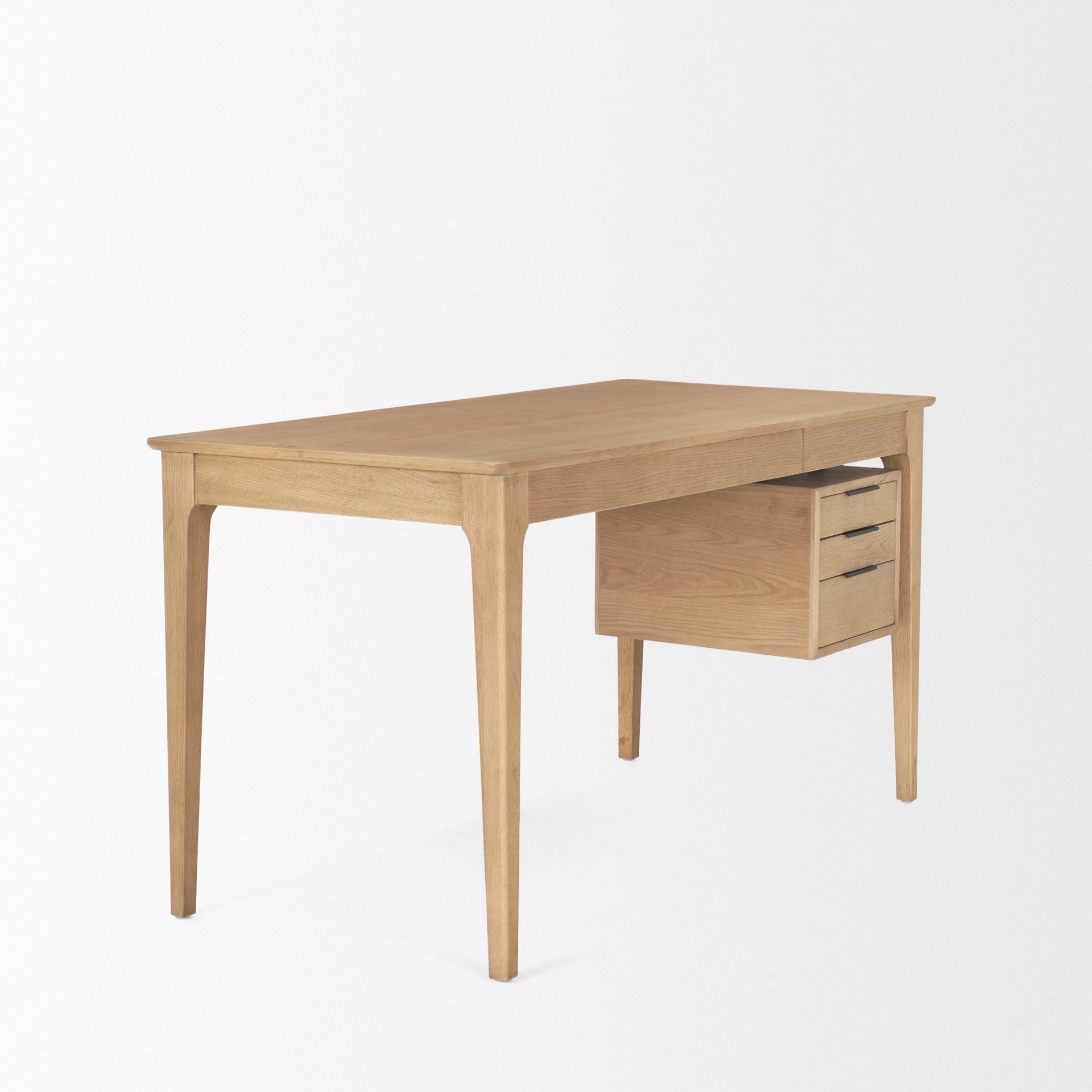 Tino Light Brown Oak Wood with 4 Drawers Desk