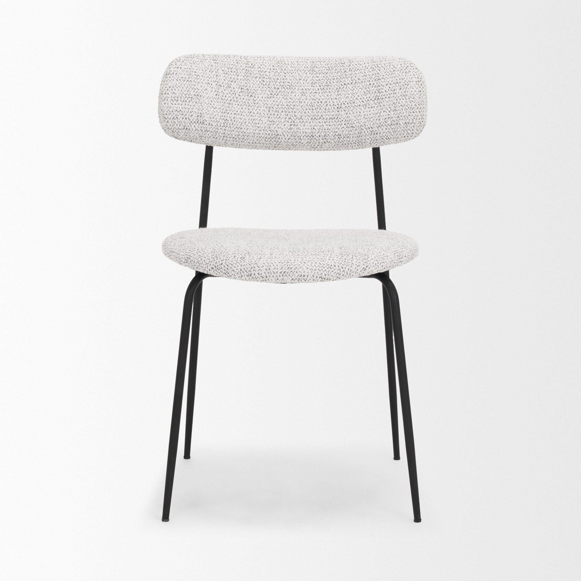 Casey Matte Black Metal with Gray Fabric Dining Chair