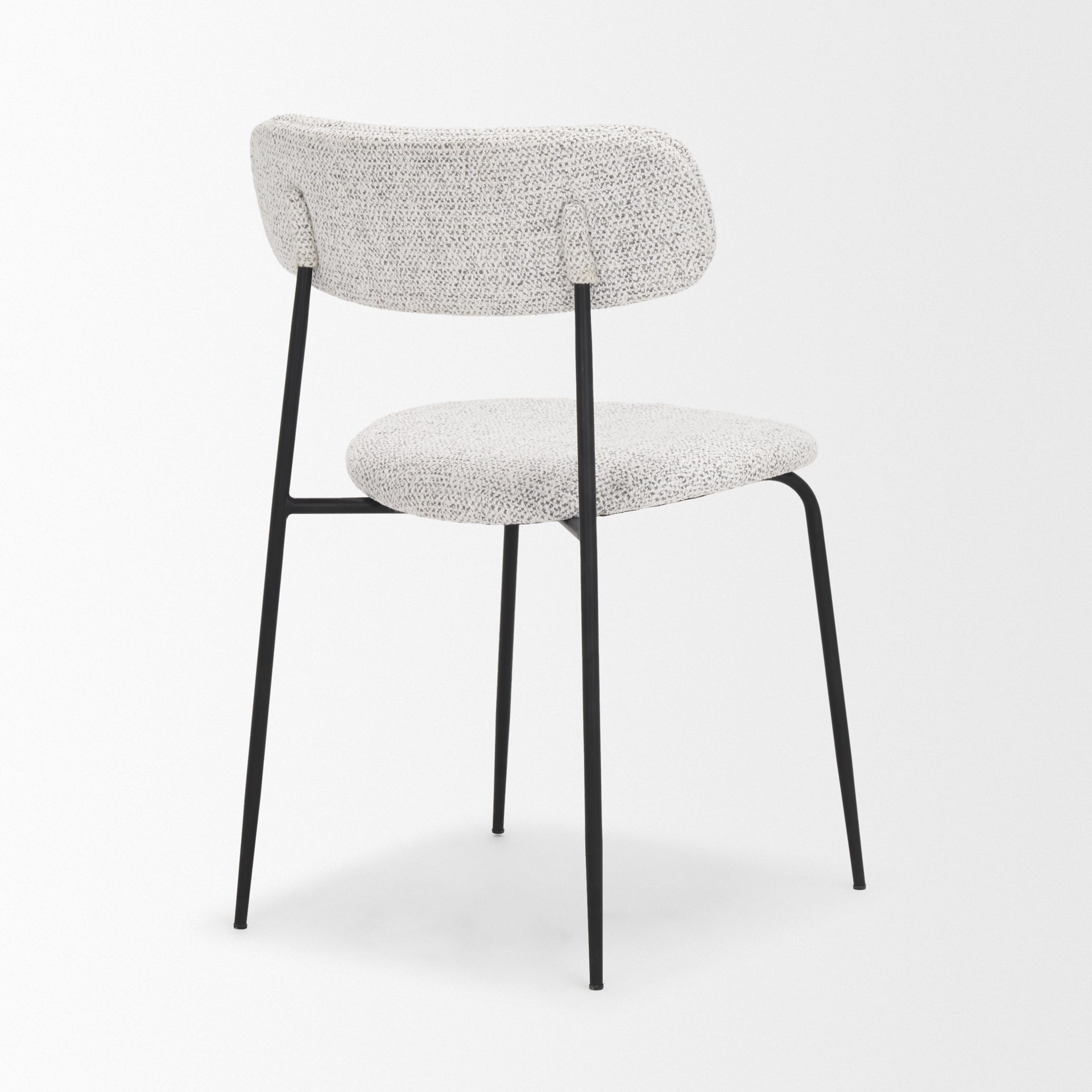 Casey Matte Black Metal with Gray Fabric Dining Chair