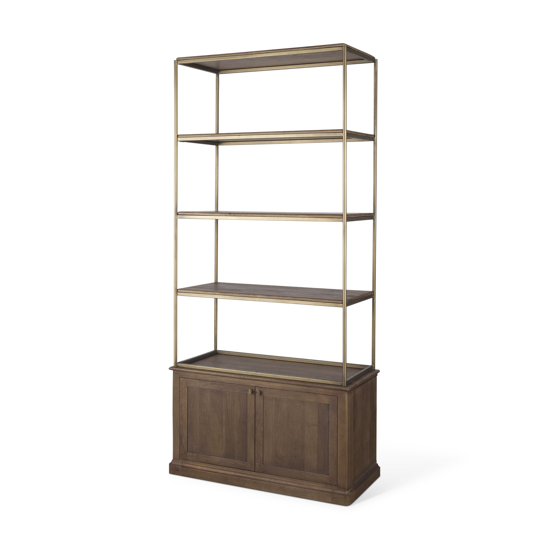 Braxton Dark Brown Wood with Antiqued Aged Brass Metal 3-Tiers 2-Door Shelving Unit Bookcases & Shelves Mercana , Black Friday Sale Mercana Furniture Sale, Old Bones Co, Mid Century Furniture Sale, Four Hands Furniture, Black Friday Sale Braxton Dark Brown Wood with Antiqued Aged Brass Metal 3-Tiers 2-Door Shelving Unit,Gus Sale, Perigold Braxton Dark Brown Wood with Antiqued Aged Brass Metal 3-Tiers 2-Door Shelving Unit Bookcases & Shelves Black Friday Sale , Perigold Sale Braxton Dark Brown Wood with Anti