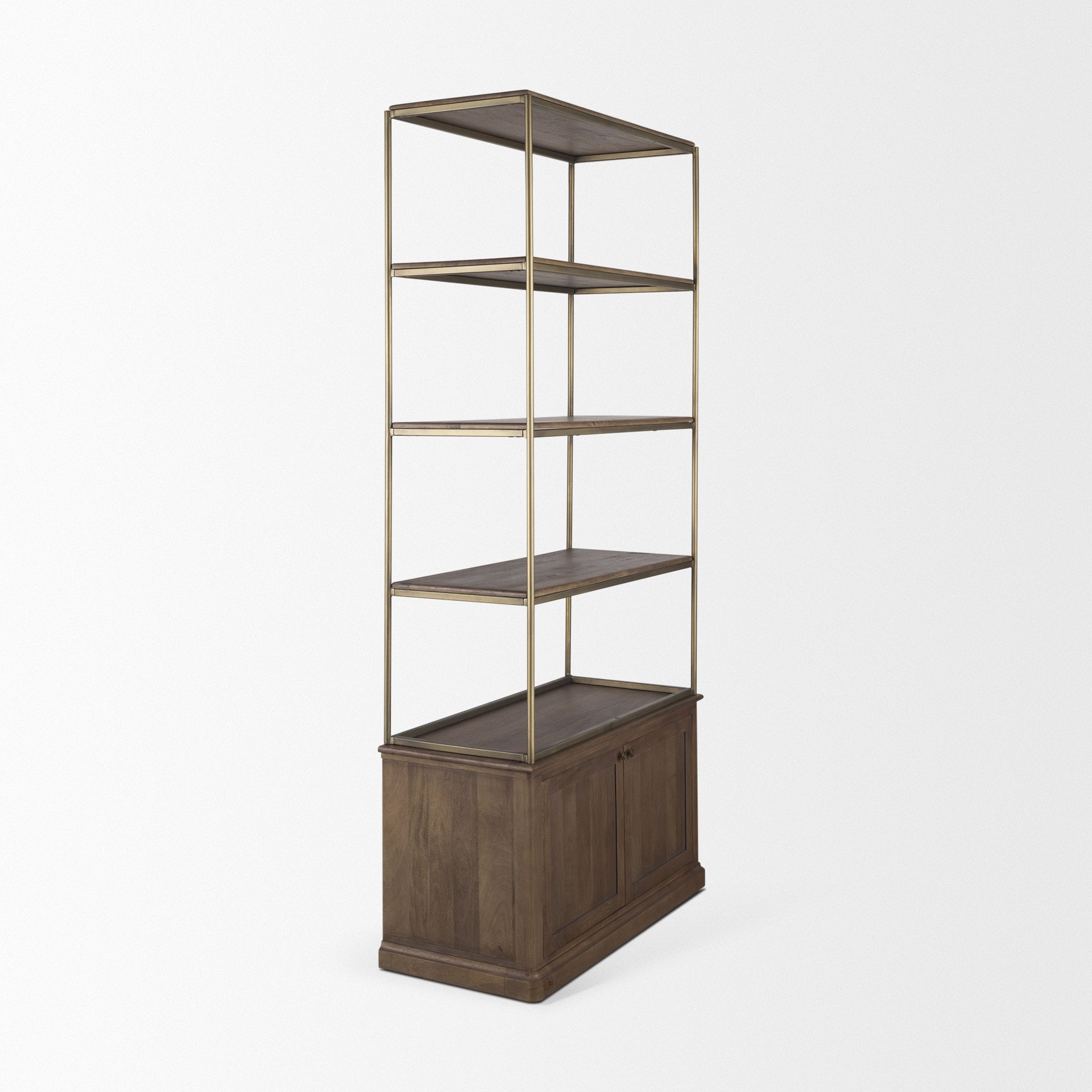 Braxton Dark Brown Wood with Antiqued Aged Brass Metal 3-Tiers 2-Door Shelving Unit Bookcases & Shelves Mercana , Black Friday Sale Mercana Furniture Sale, Old Bones Co, Mid Century Furniture Sale, Four Hands Furniture, Black Friday Sale Braxton Dark Brown Wood with Antiqued Aged Brass Metal 3-Tiers 2-Door Shelving Unit,Gus Sale, Perigold Braxton Dark Brown Wood with Antiqued Aged Brass Metal 3-Tiers 2-Door Shelving Unit Bookcases & Shelves Black Friday Sale , Perigold Sale Braxton Dark Brown Wood with Anti