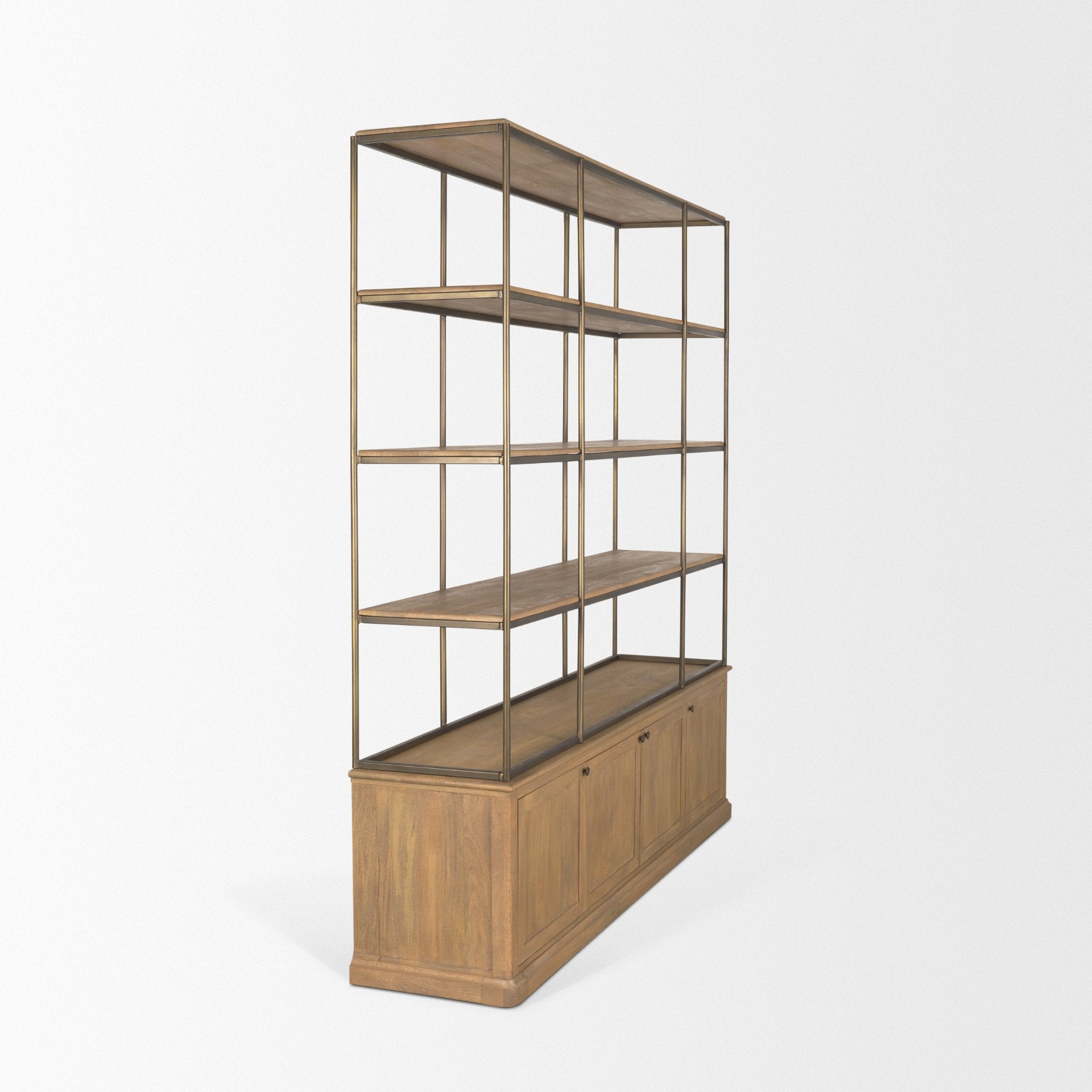 Braxton Light Brown Wood with Antiqued Brass Metal 3-Tiers 2-Door Shelving Unit Bookcases & Shelves Mercana , Black Friday Sale Mercana Furniture Sale, Old Bones Co, Mid Century Furniture Sale, Four Hands Furniture, Black Friday Sale Braxton Light Brown Wood with Antiqued Brass Metal 3-Tiers 2-Door Shelving Unit,Gus Sale, Perigold Braxton Light Brown Wood with Antiqued Brass Metal 3-Tiers 2-Door Shelving Unit Bookcases & Shelves Black Friday Sale , Perigold Sale Braxton Light Brown Wood with Antiqued Brass
