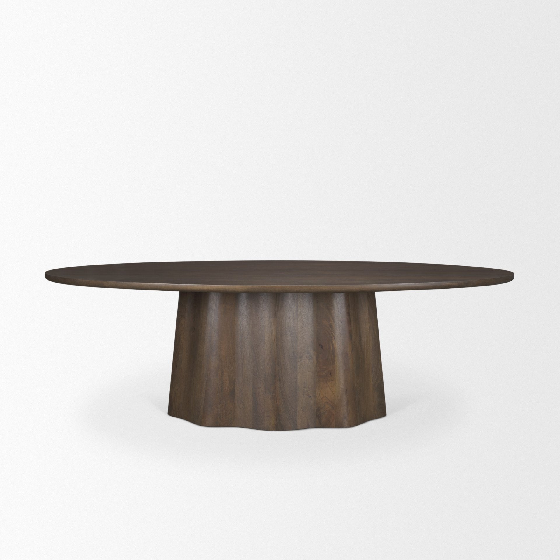 Jovani 94" Solid Mango Wood Oval Dining Table