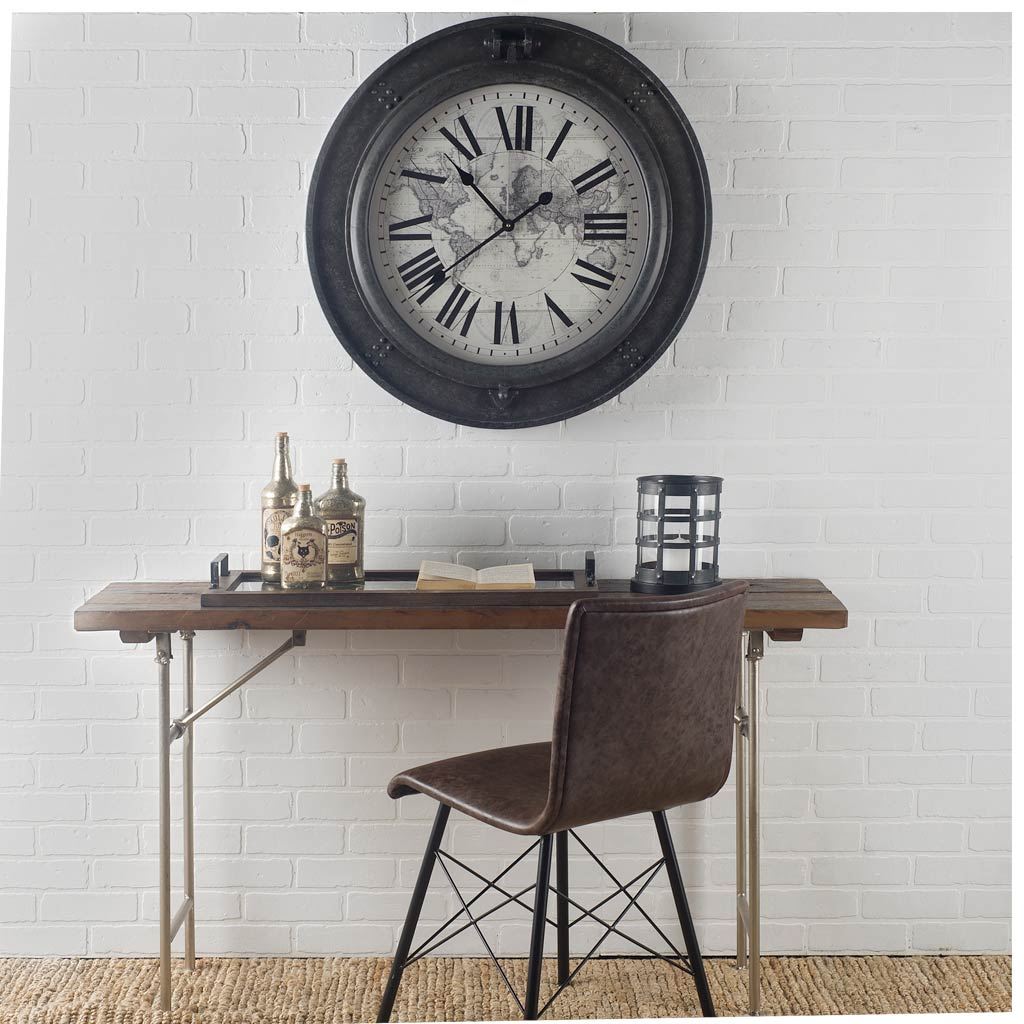 Oliver Black Metal with Glass Caged Table Candle Holder