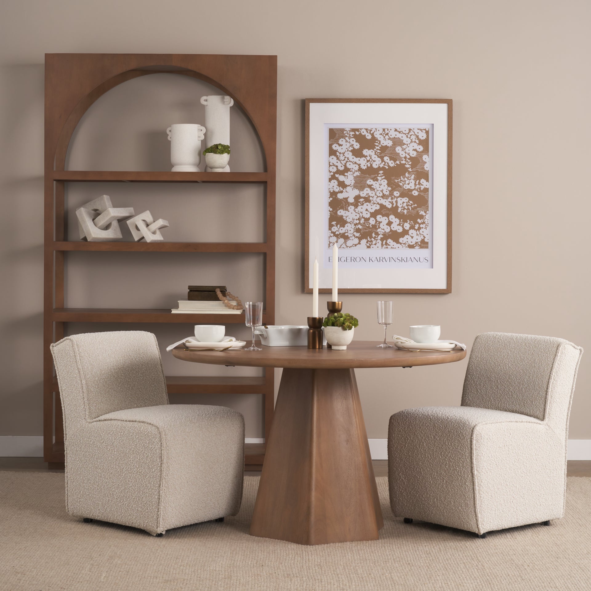 Jovani Solid Mango Wood Round Dining Table