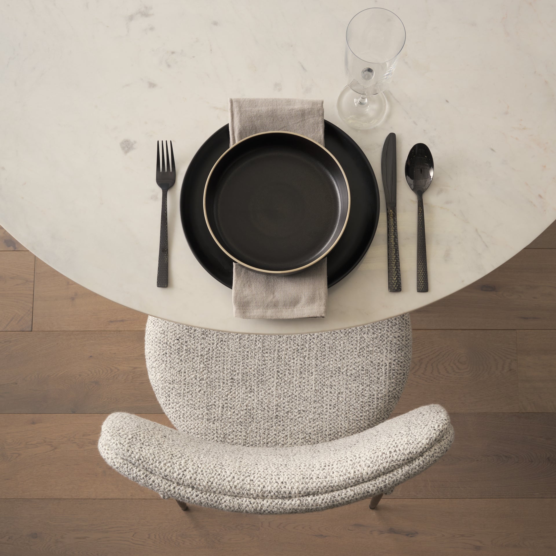 Casey Matte Black Metal with Gray Fabric Dining Chair
