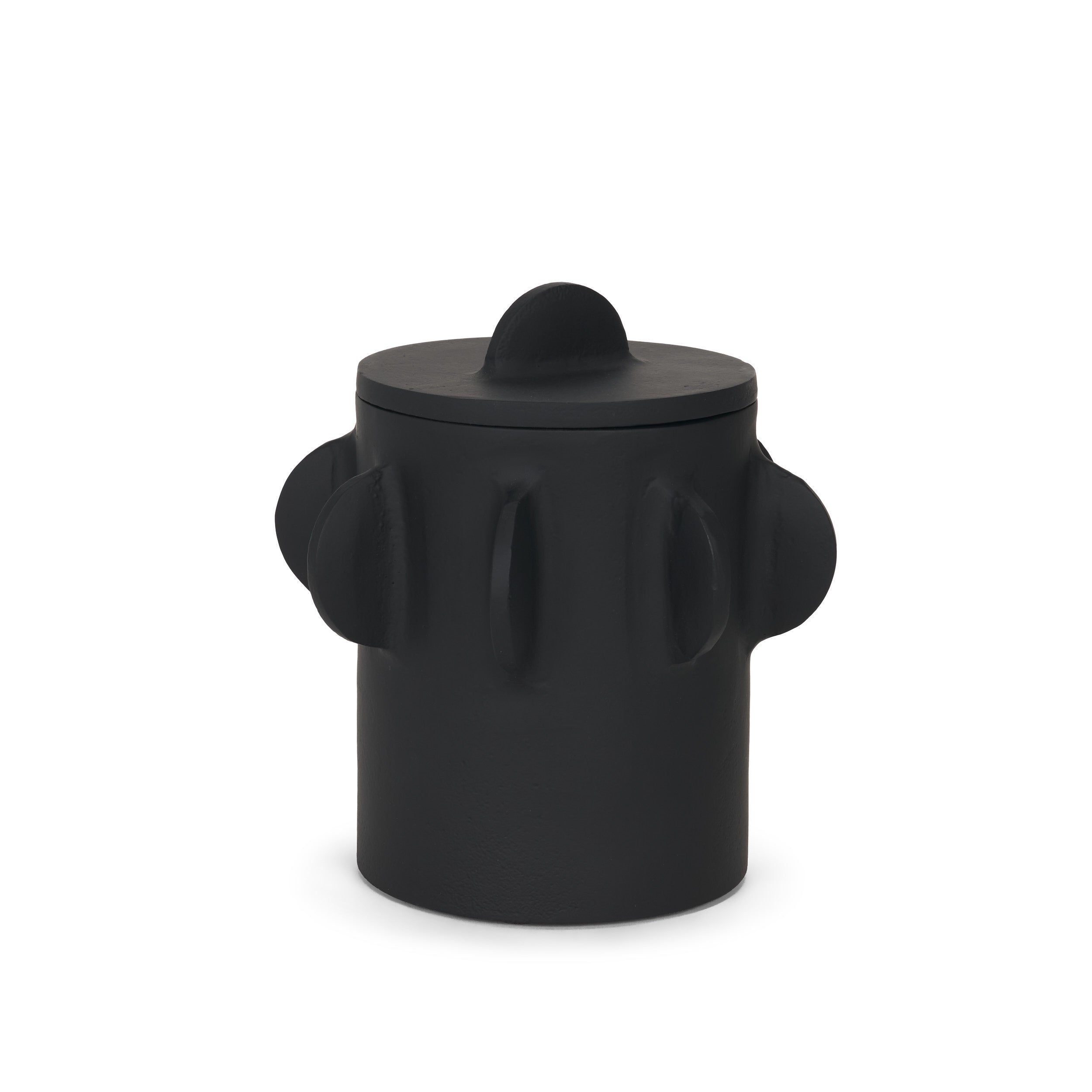 Deacon Small Metal Canister with Sculptural Handles