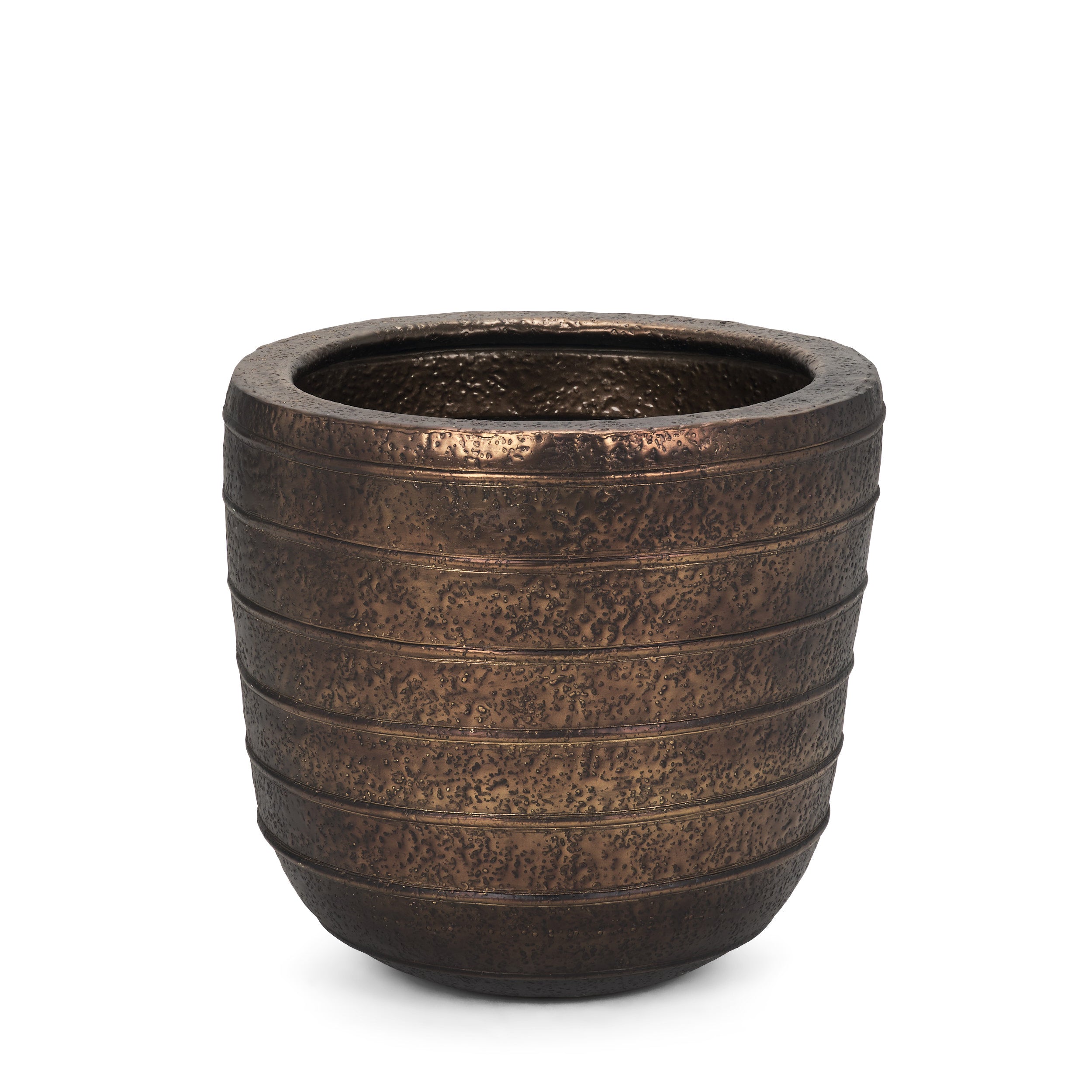 Aivana Antiqued Gold Metal Floor Vase