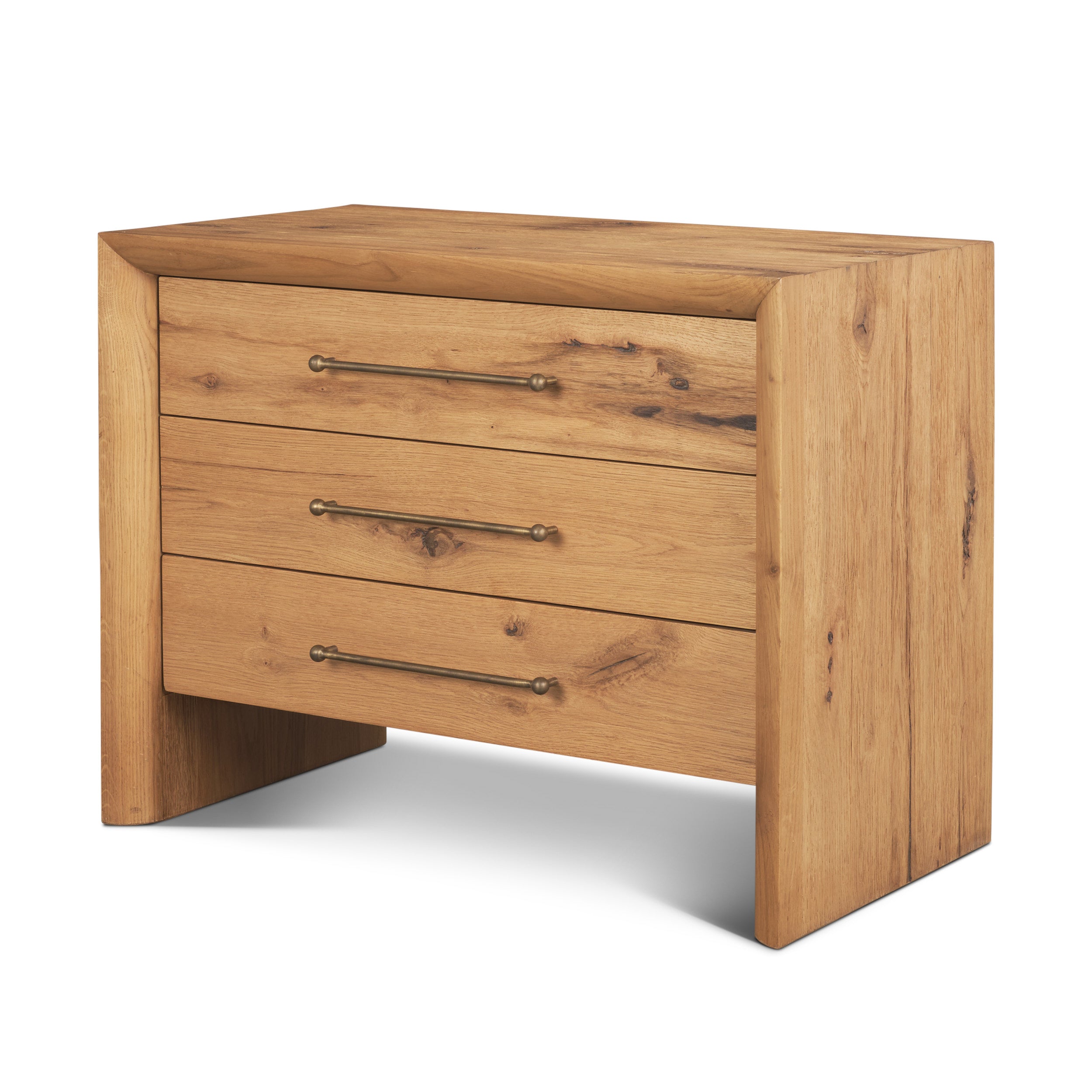 Belford 3-Drawer Oak Wood Closed Nightstand