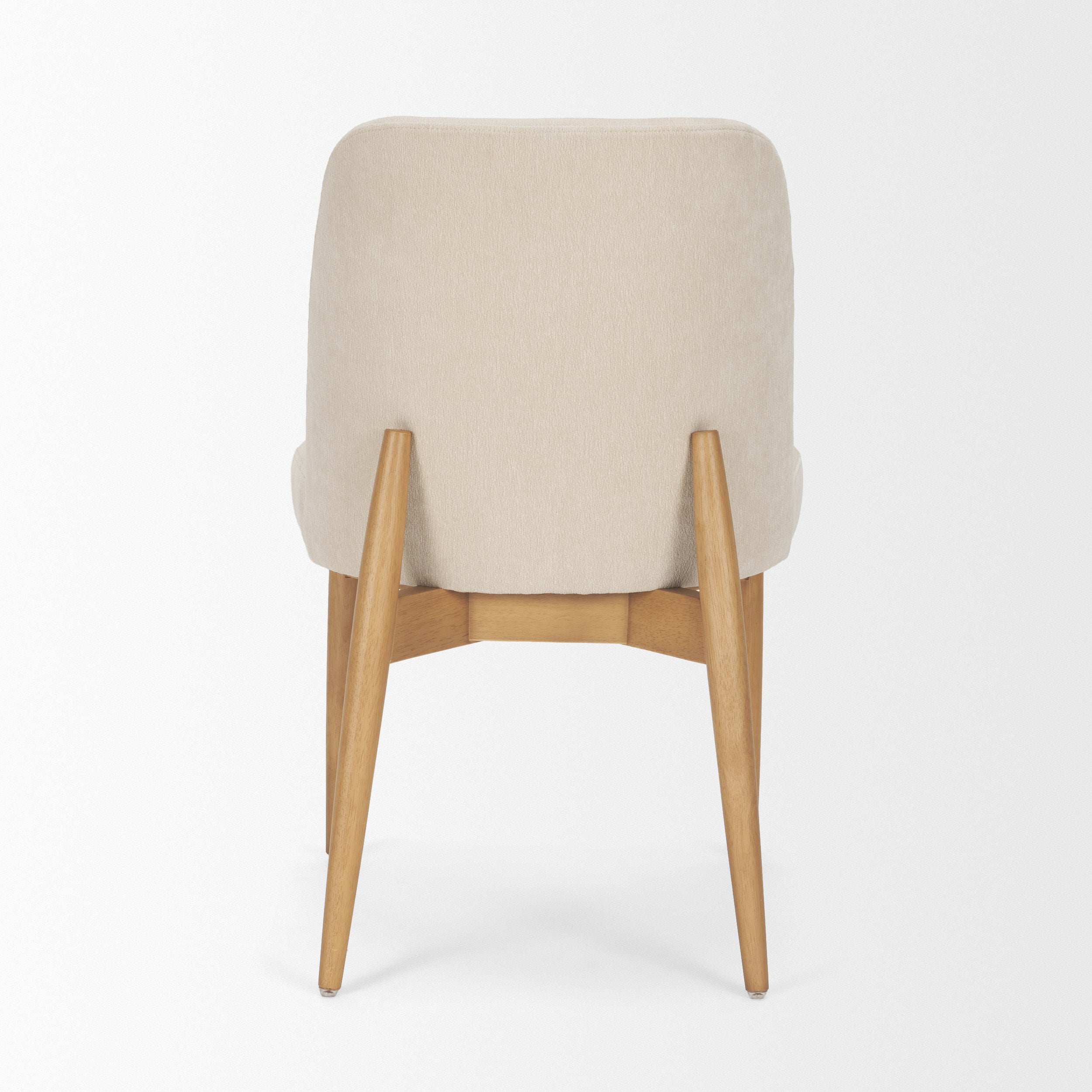 Abbie Curved Back Oatmeal Fabric Dining Side Chair