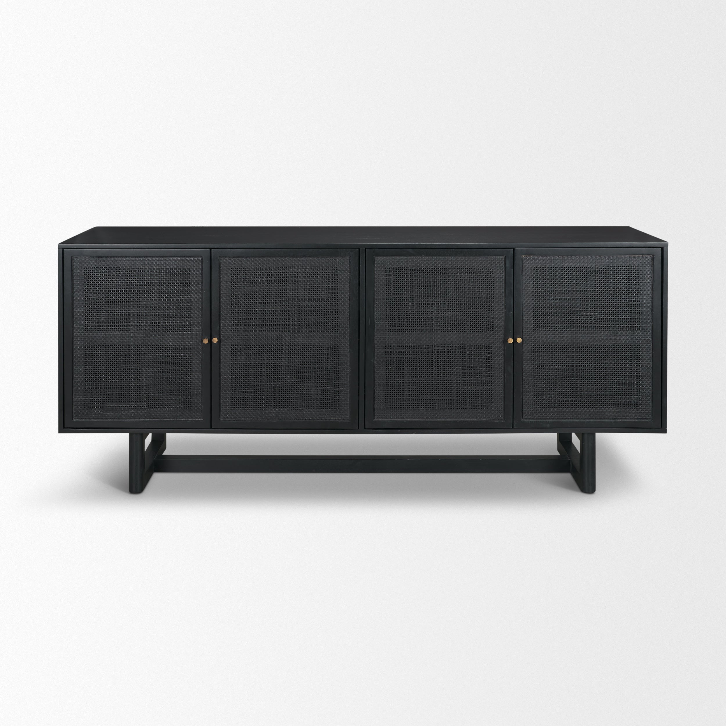 Grier 72" Black Wood with Black Cane Sideboard