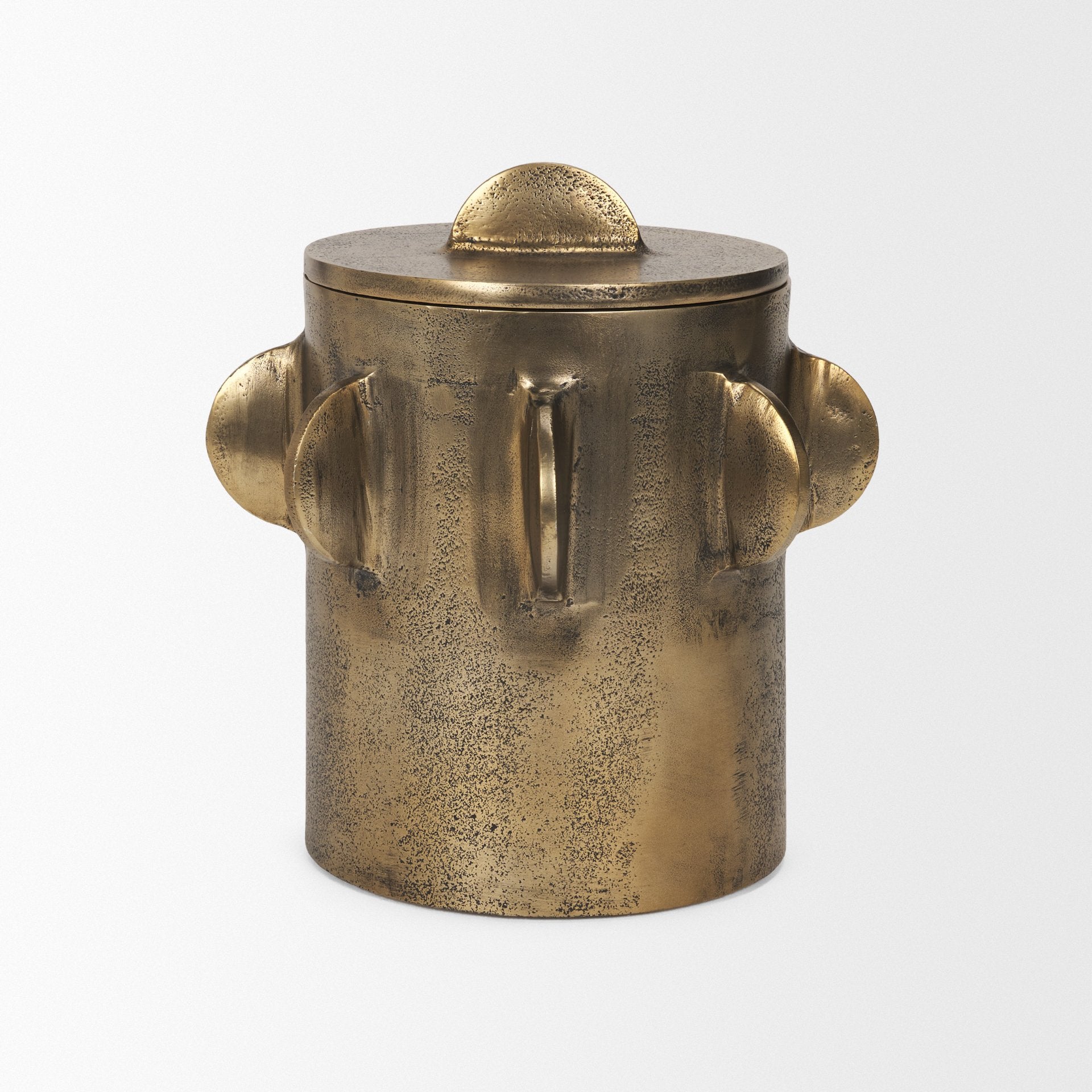 Deacon Metal Canister with Sculptural Handles