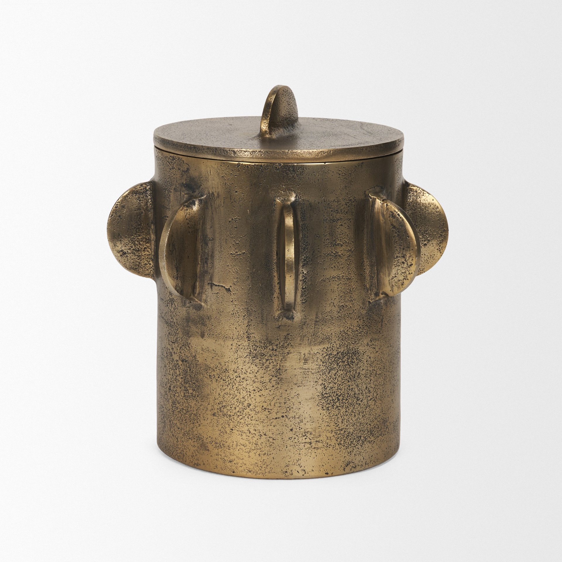 Deacon Metal Canister with Sculptural Handles