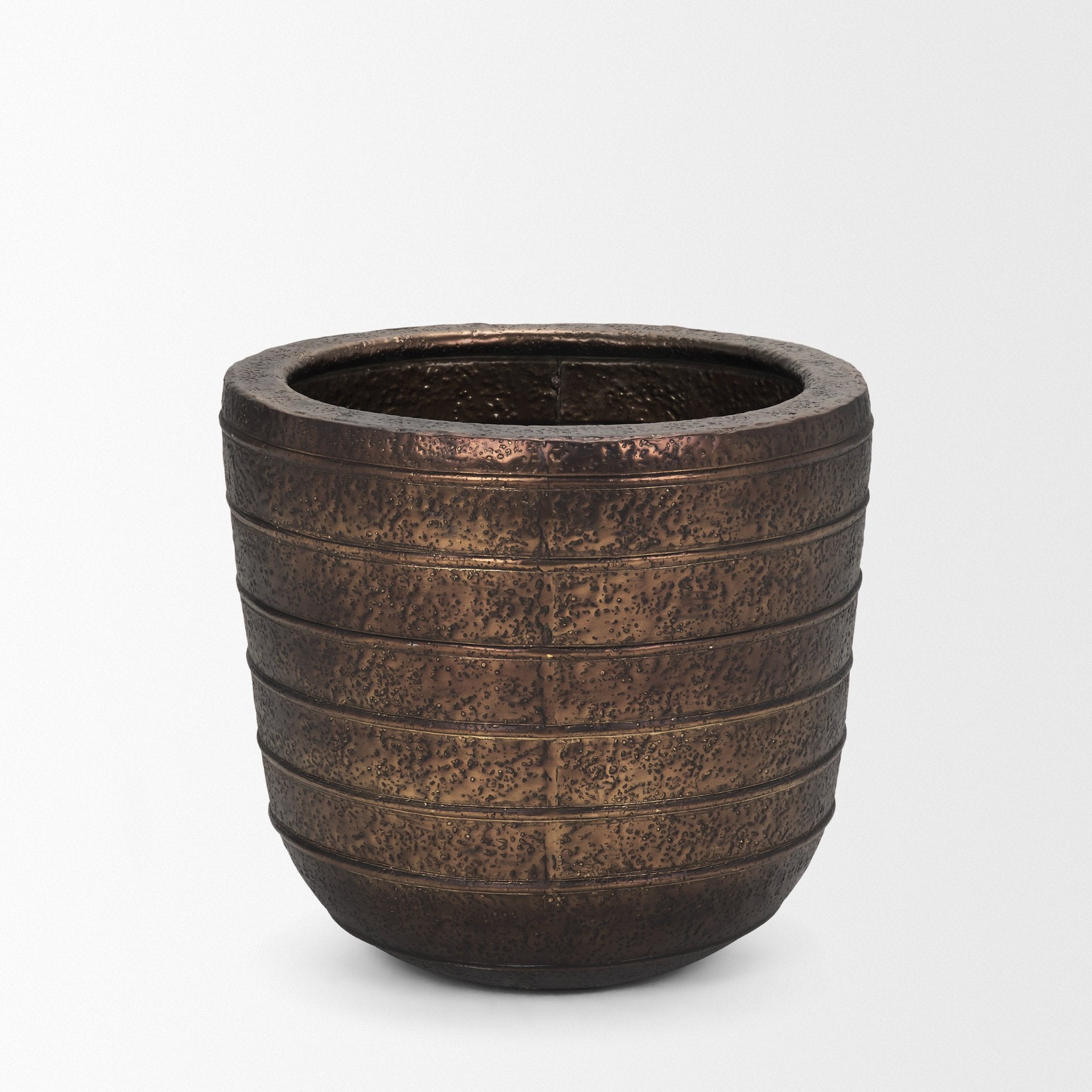 Aivana Antiqued Gold Metal Floor Vase