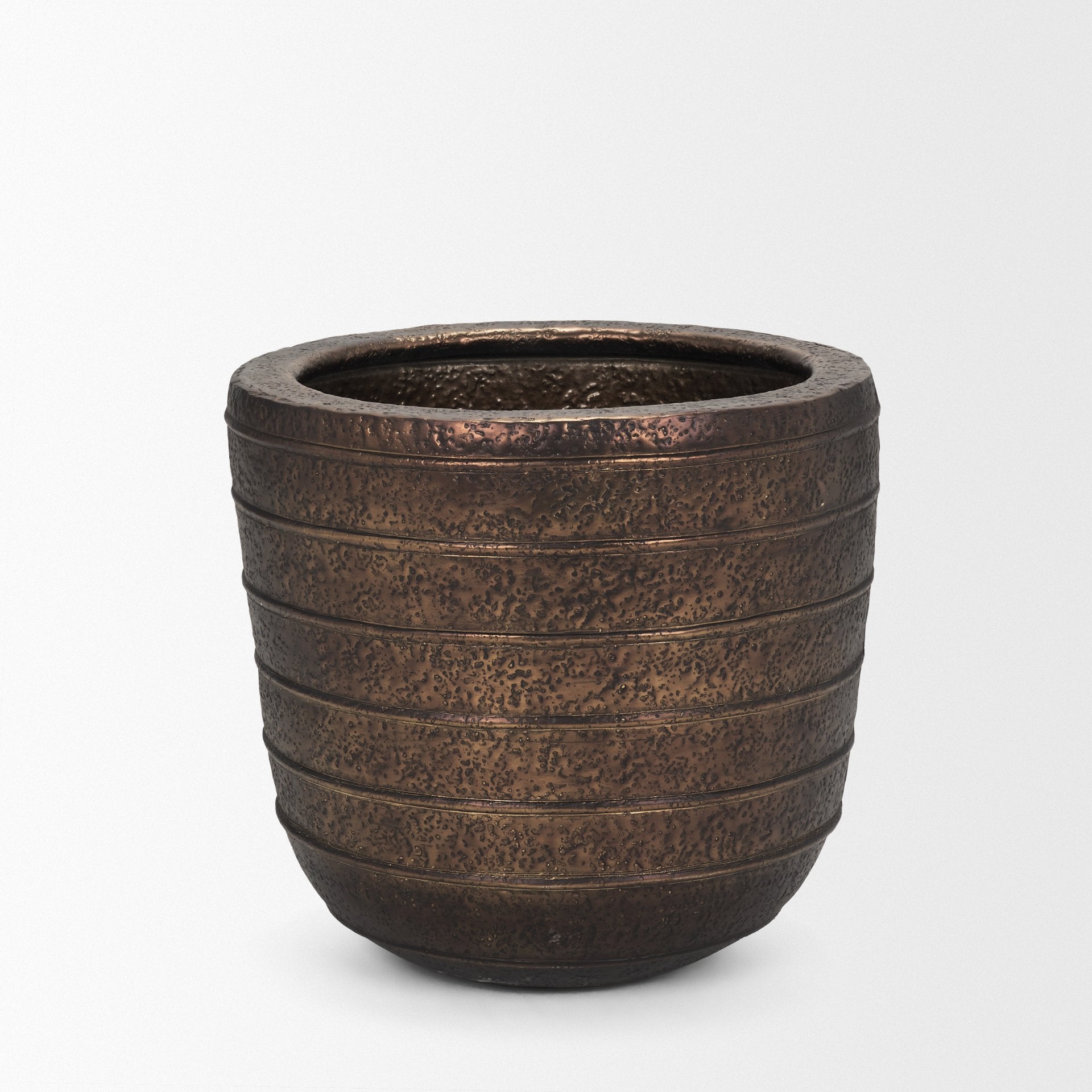 Aivana Antiqued Gold Metal Floor Vase