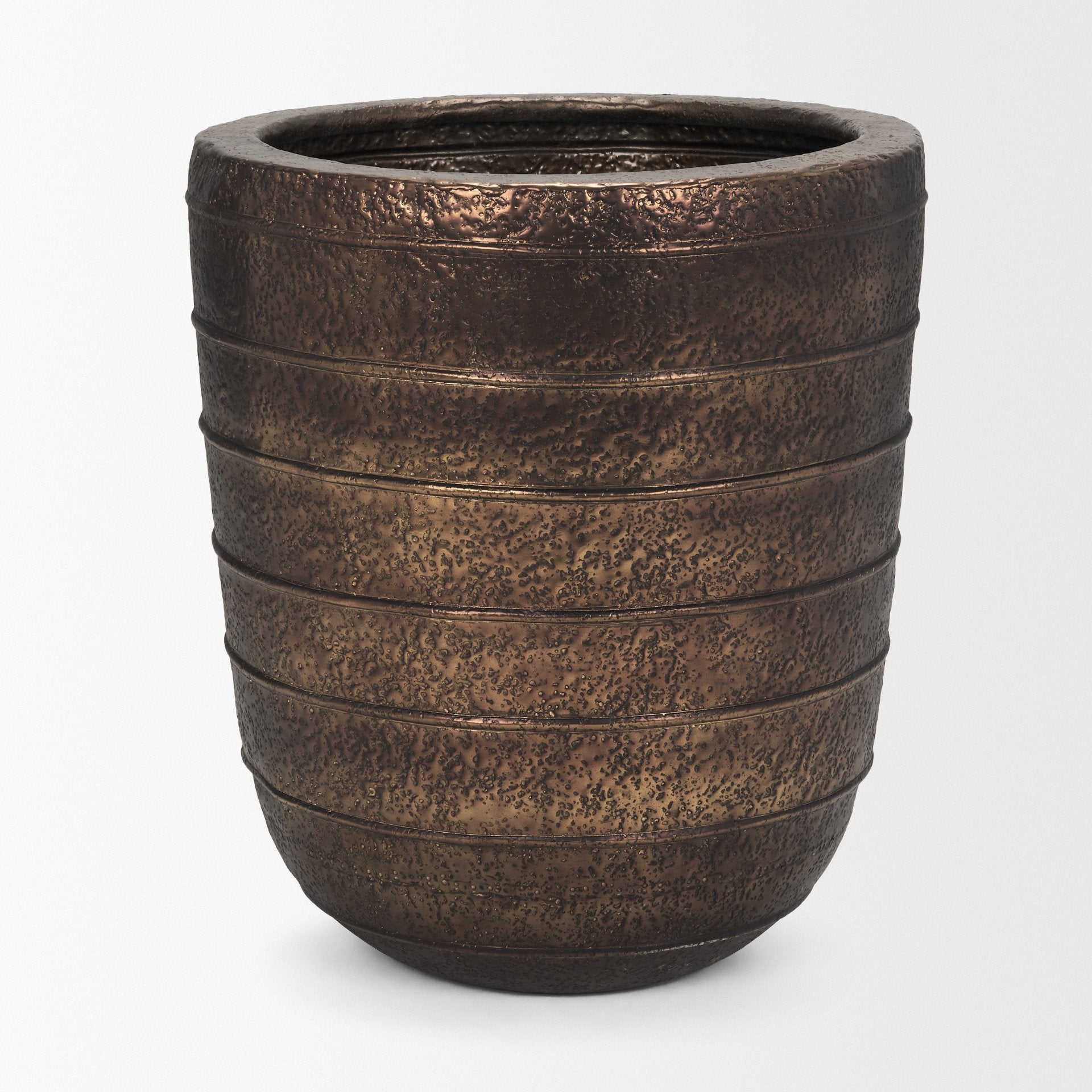 Aivana Antiqued Gold Metal Floor Vase