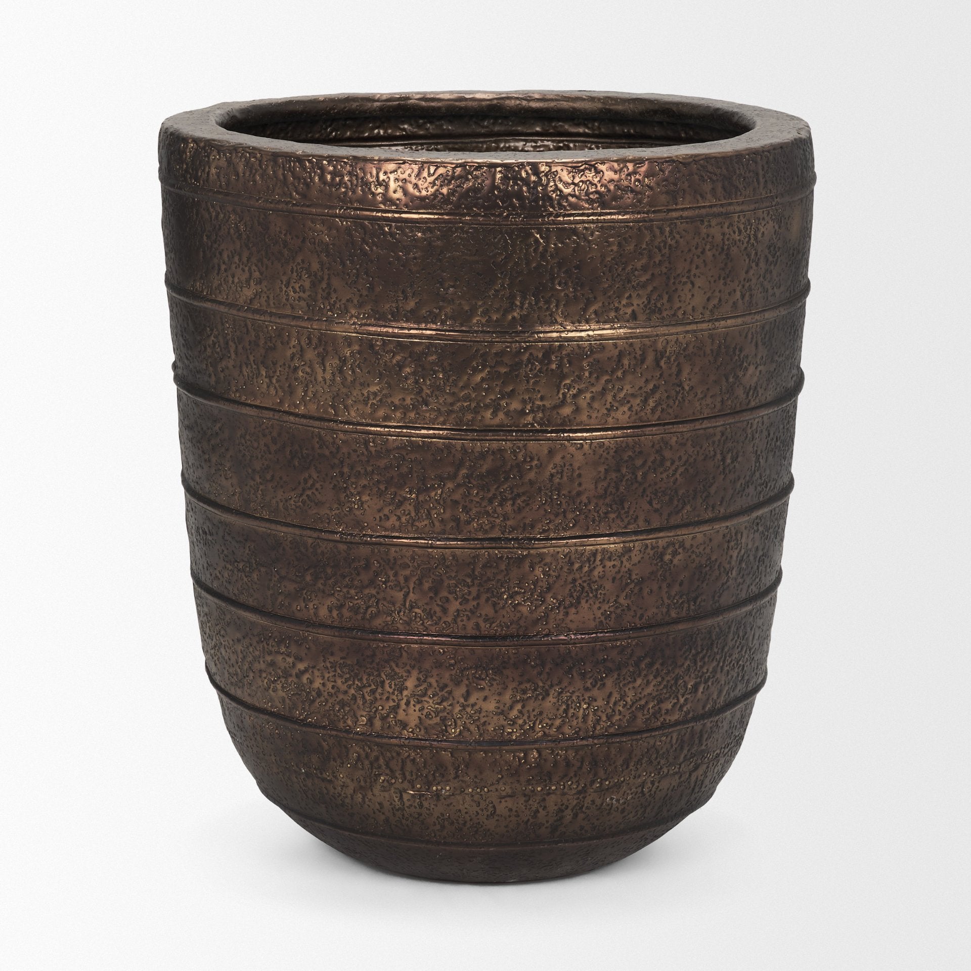 Aivana Antiqued Gold Metal Floor Vase