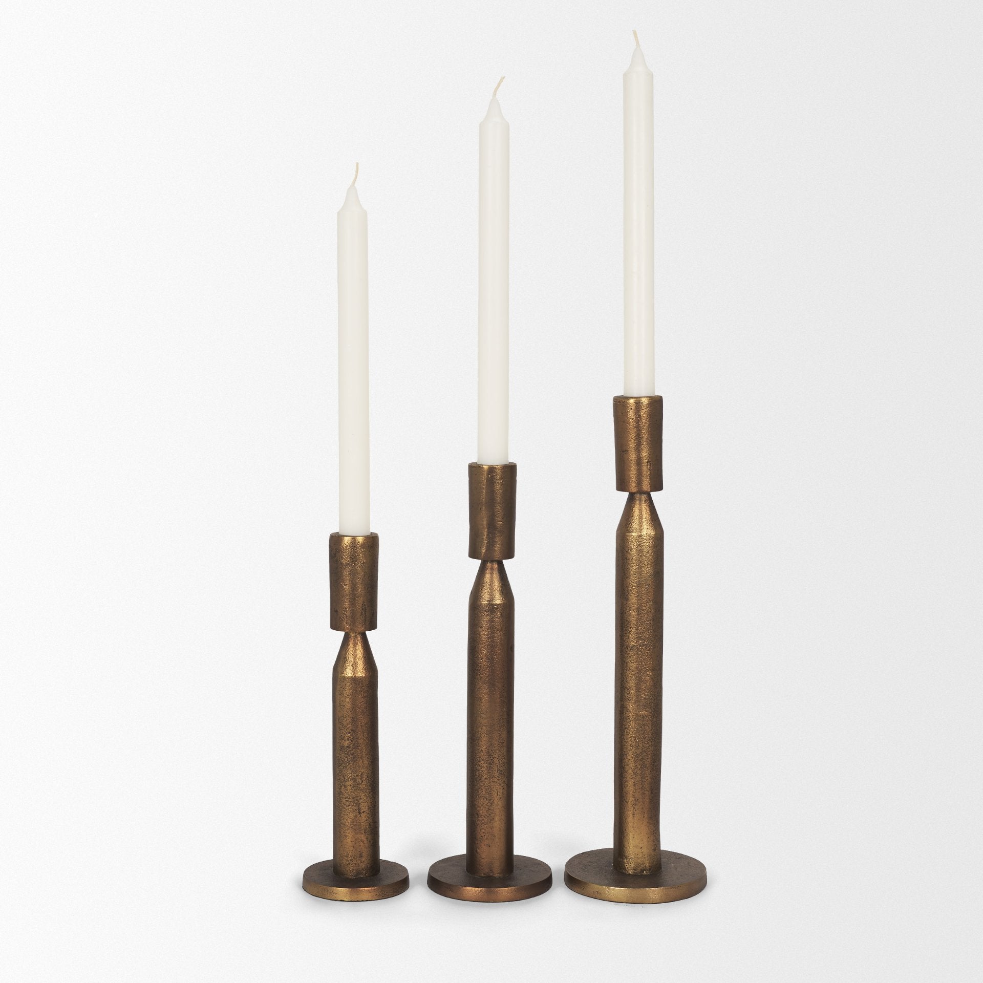 Declan Cast Metal Taper Candle Holder