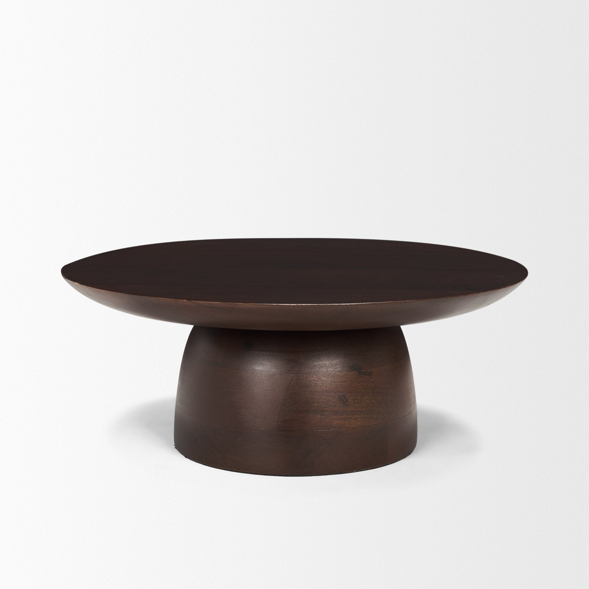 Sadira Mid-Dark Brown Solid Wood Round Riser