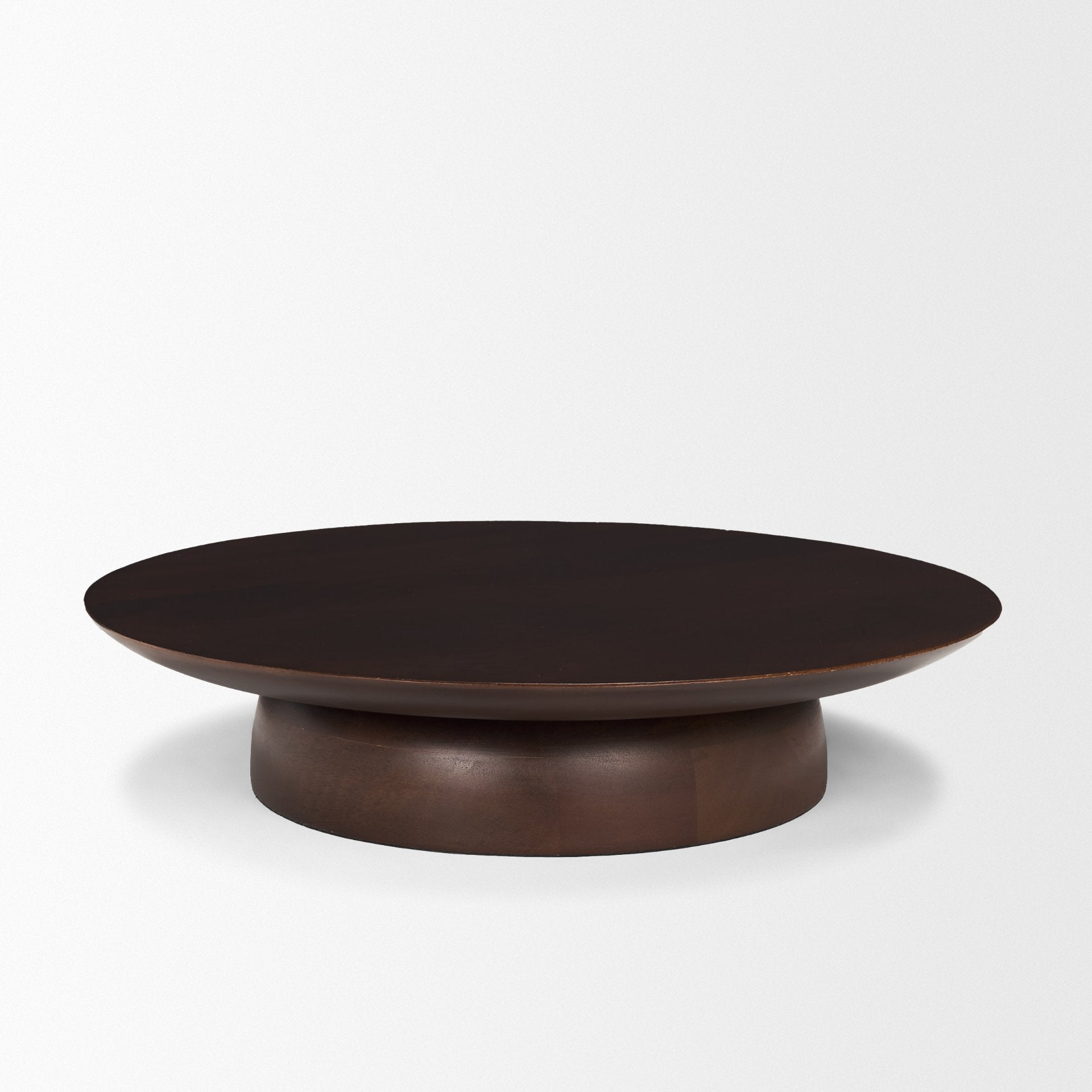 Sadira Mid-Dark Brown Solid Wood Round Riser