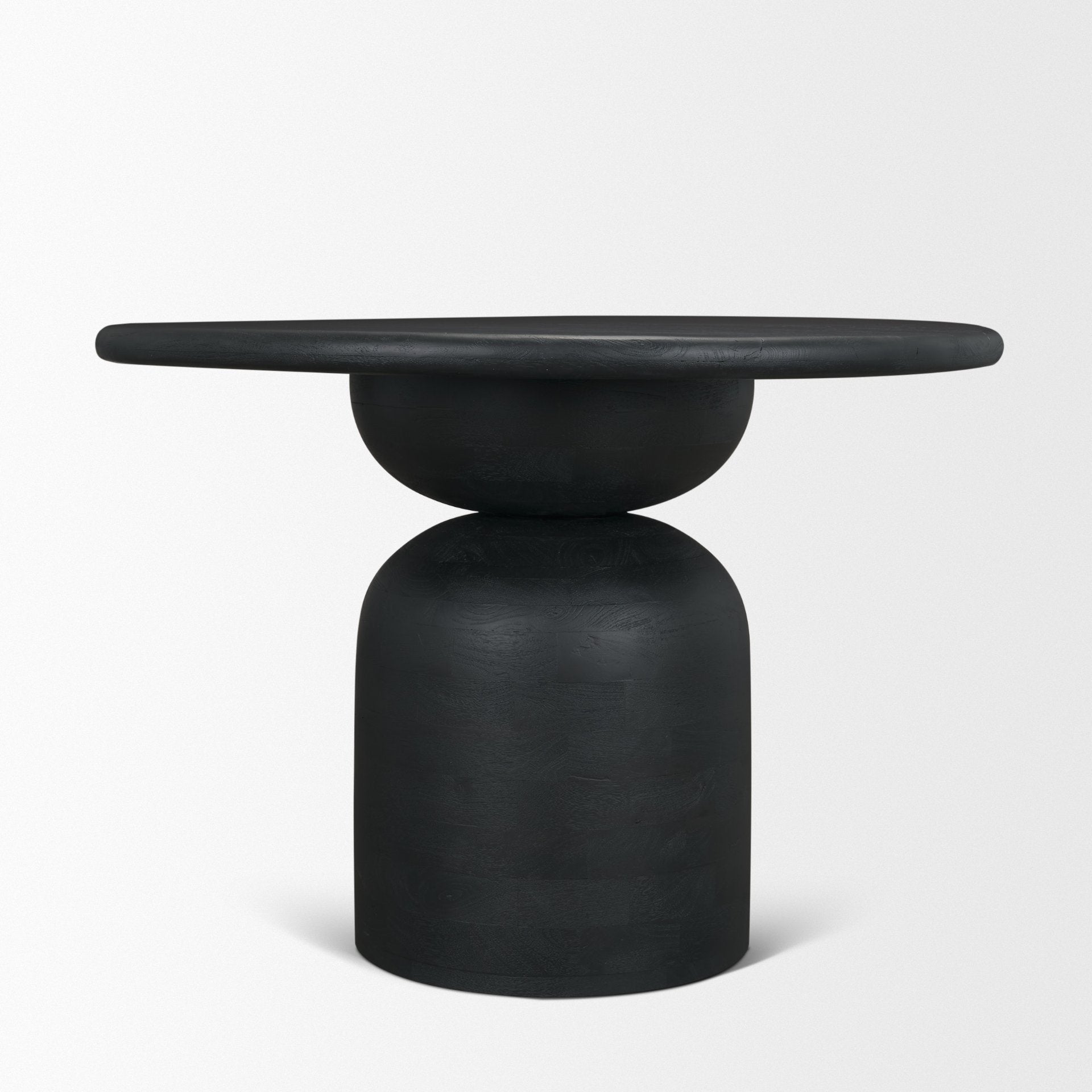 Atlas Wood Stacked Pedestal Base Round Dining Table