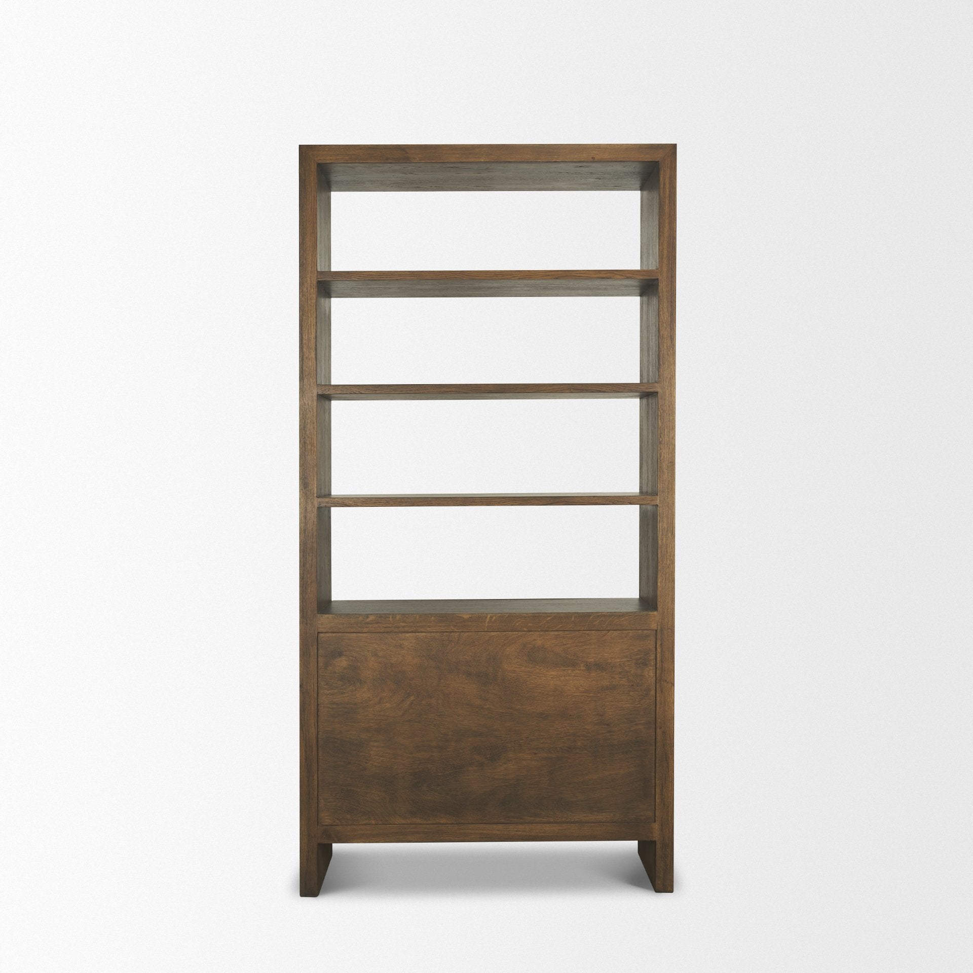 Belford 2-Door Open Oak Wood Shelving Unit