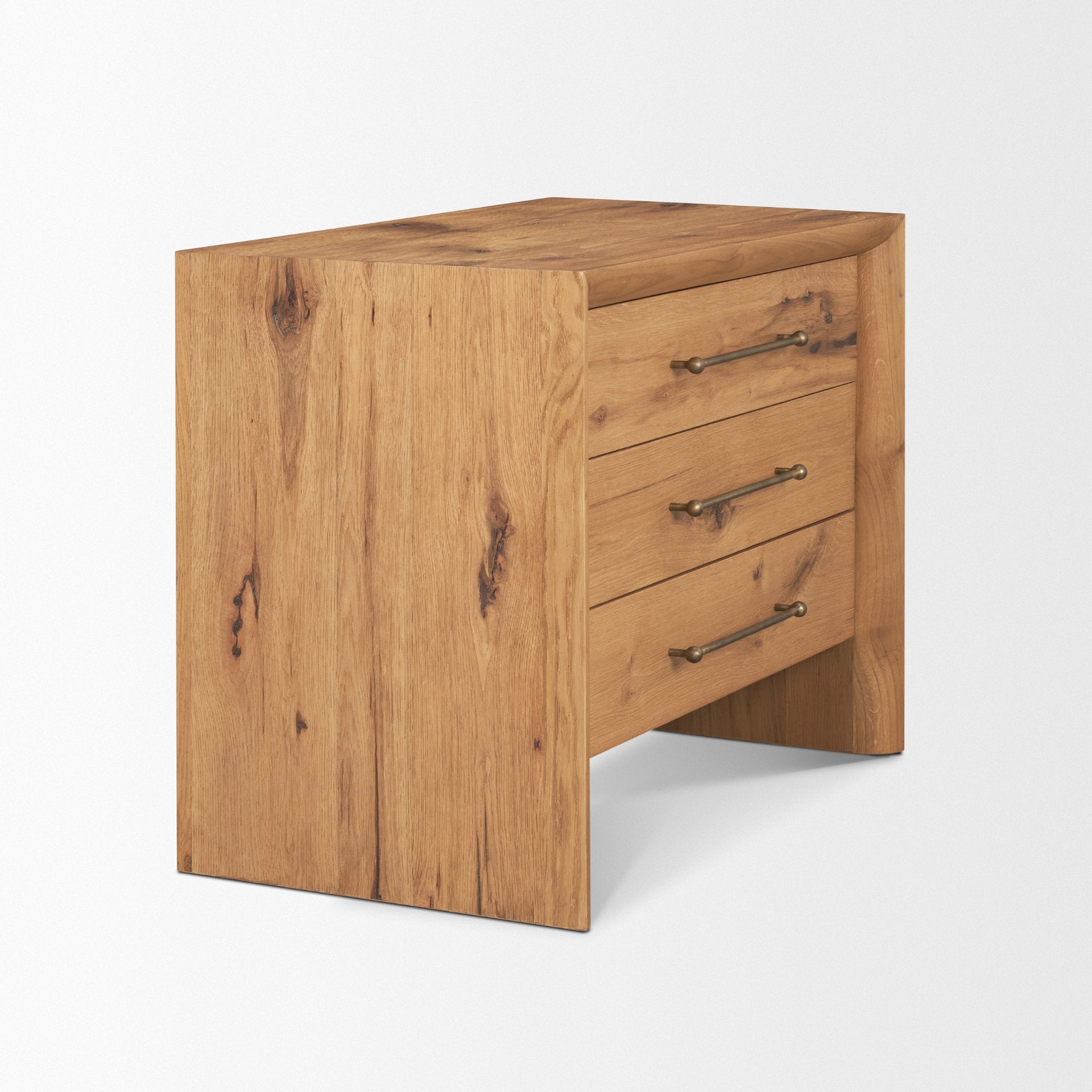 Belford 3-Drawer Oak Wood Closed Nightstand