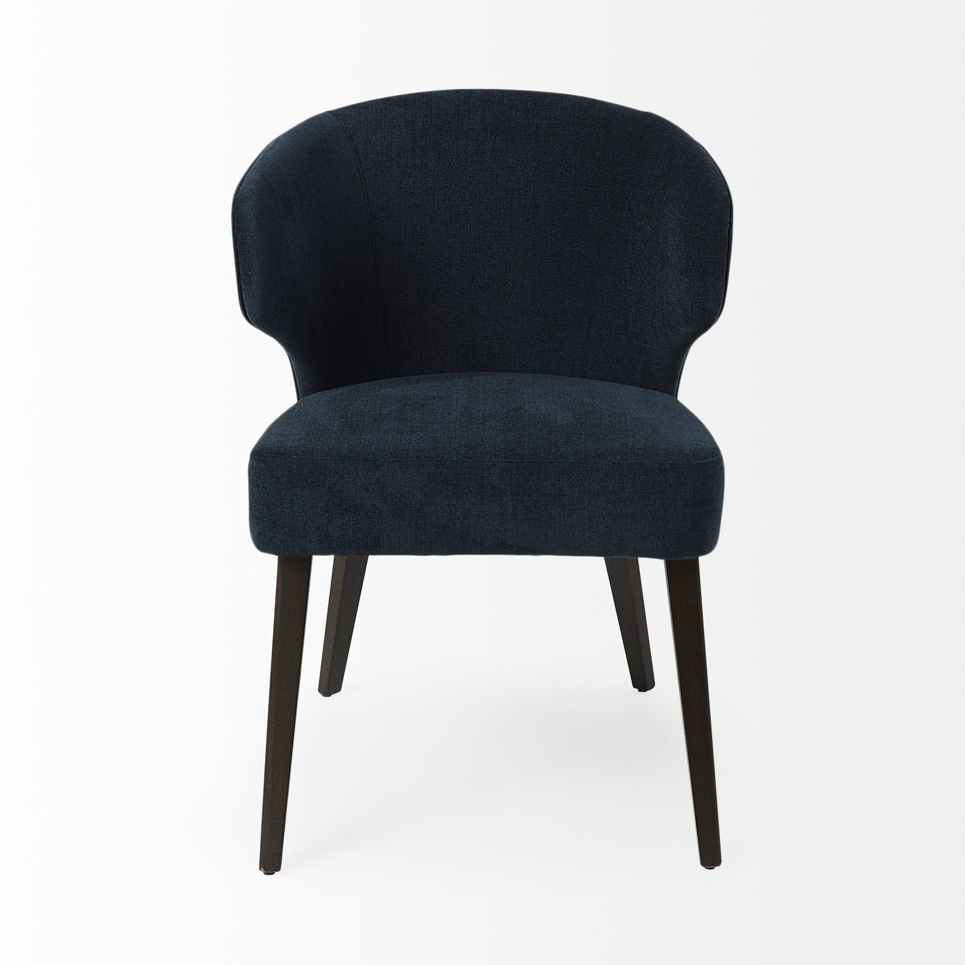 Niles Navy Fabric Seat with Dark Brown Wooden Legs Wingback Dining Chair (Andes 600)