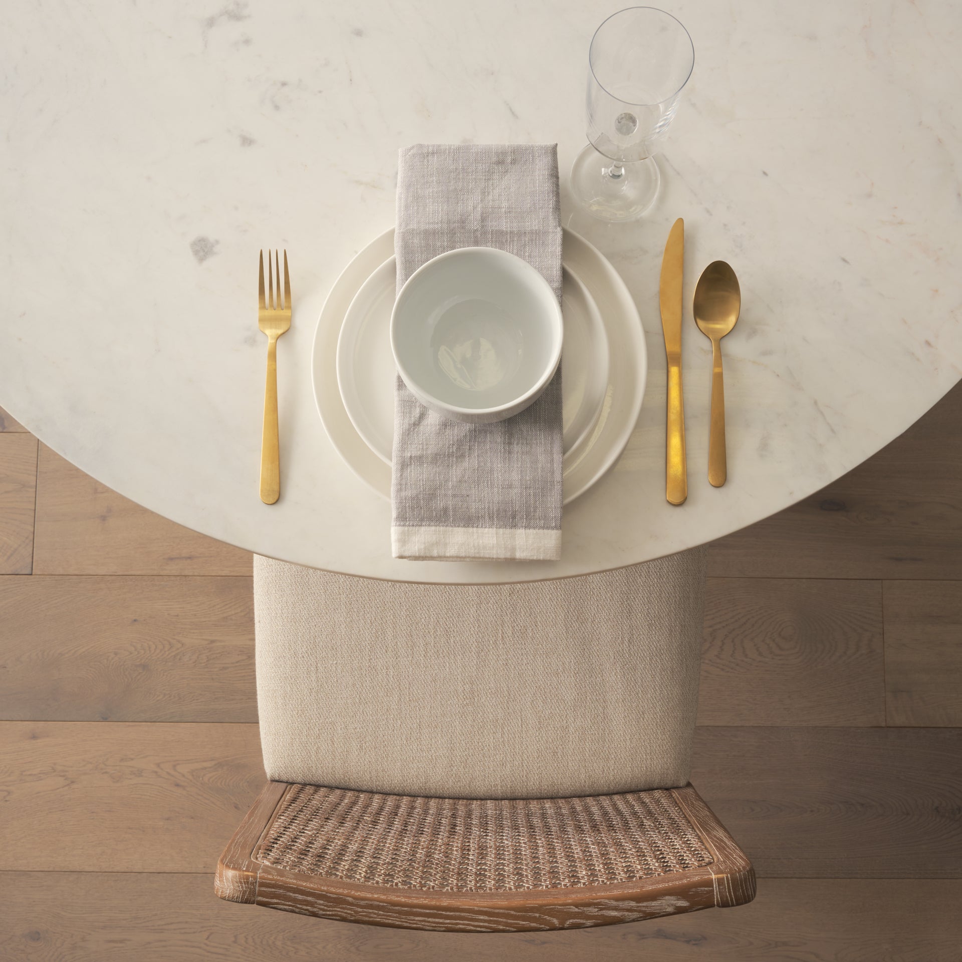 Clara Cane Back Armless Dining Chair